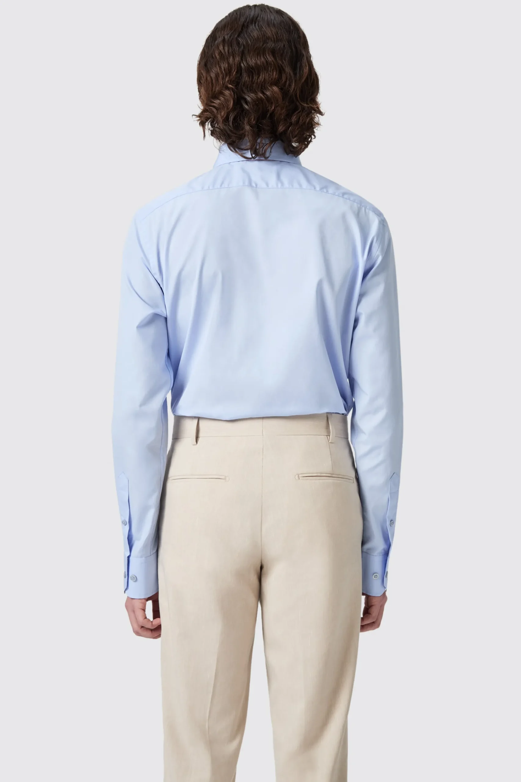 Twisted Tailor Lewes Slim Fit Spread Collar Blue Cotton Shirt | Style·Premium Shirts | Occasion·Formal Shirts