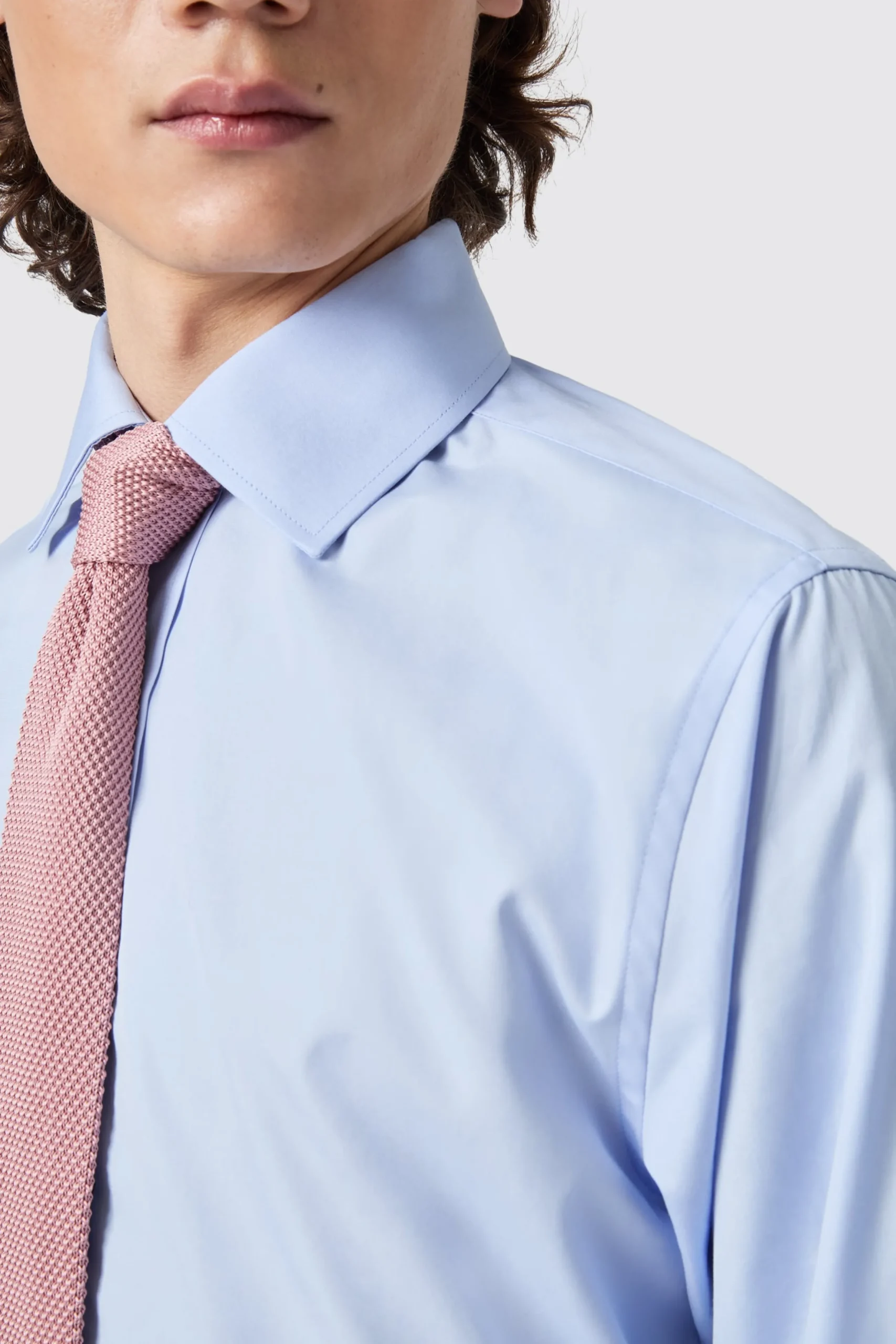 Twisted Tailor Lewes Slim Fit Spread Collar Blue Cotton Shirt | Style·Premium Shirts | Occasion·Formal Shirts
