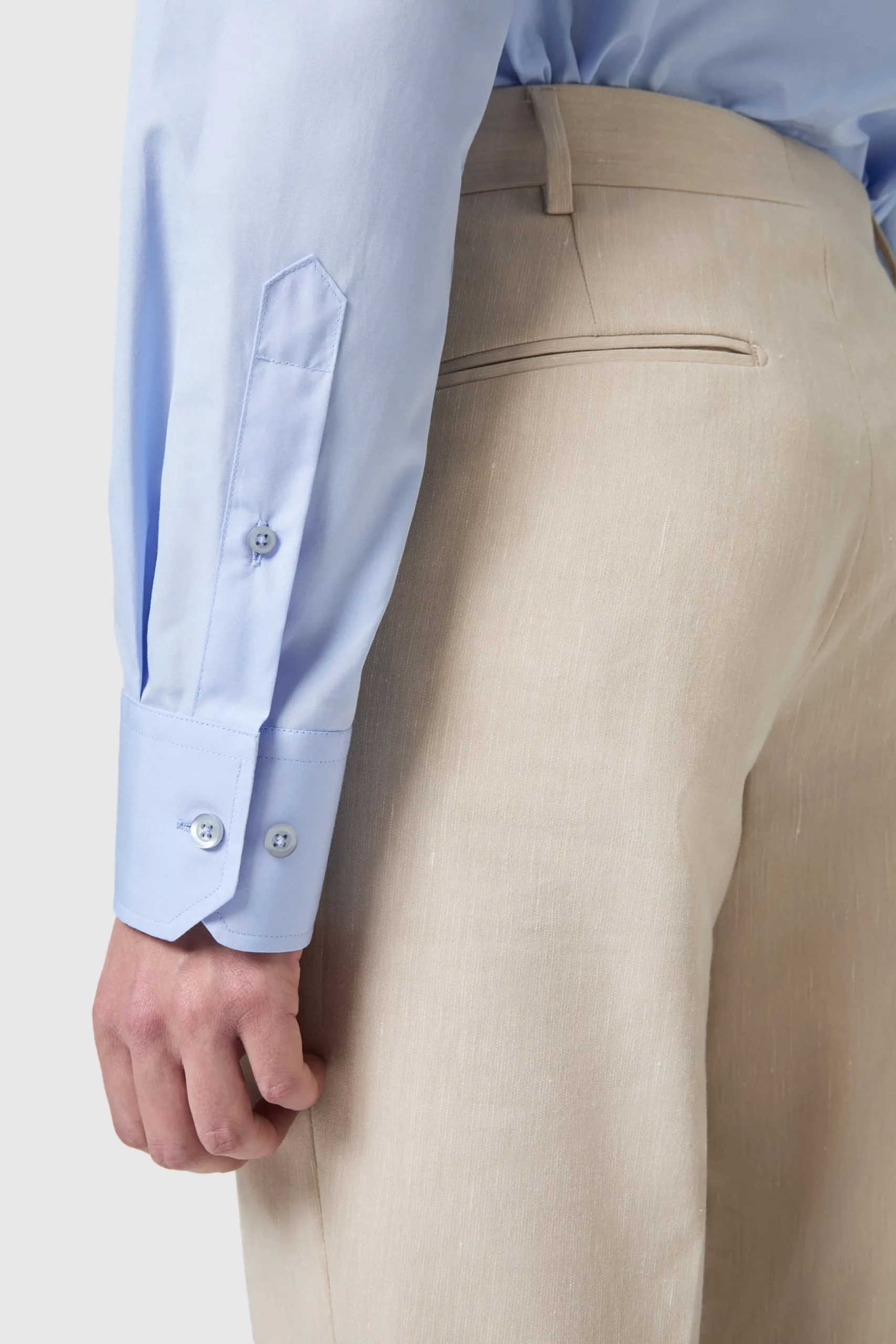 Twisted Tailor Lewes Slim Fit Spread Collar Blue Cotton Shirt | Style·Premium Shirts | Occasion·Formal Shirts