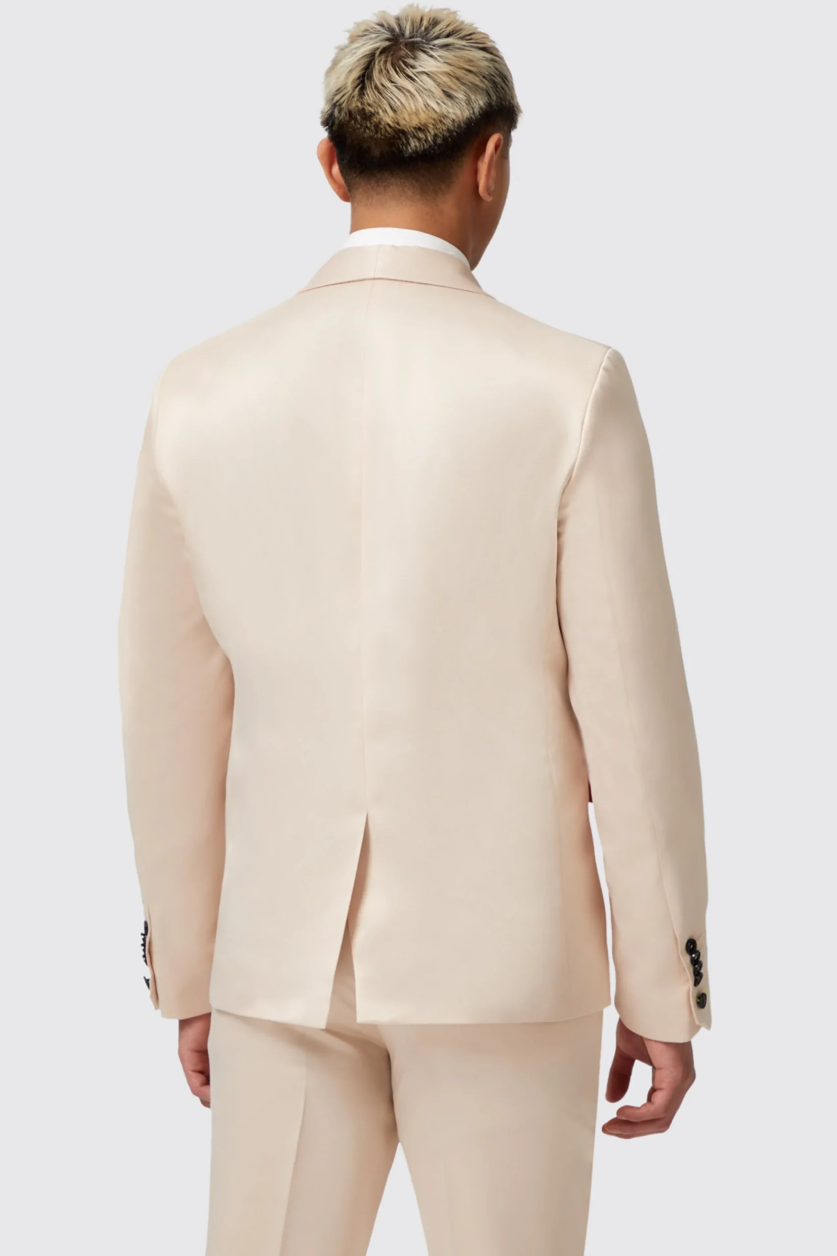 Twisted Tailor Lewis Skinny Fit Double Breasted Beige Sateen Suit | Occasion·Party Suits