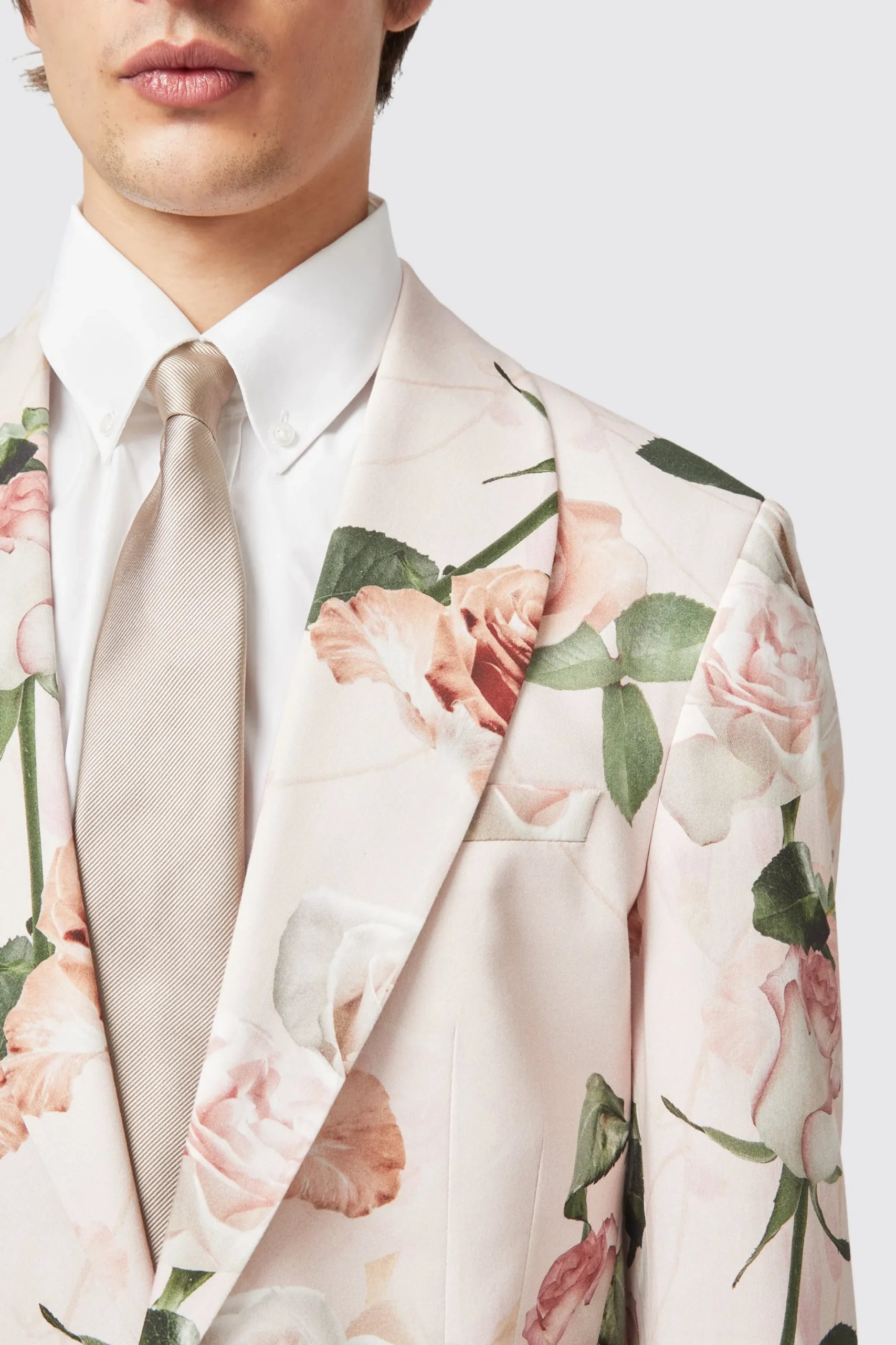 Twisted Tailor Lincoln Skinny Fit Pink Floral Cotton Suit | Style·Floral Suits | Style·Bold Prints