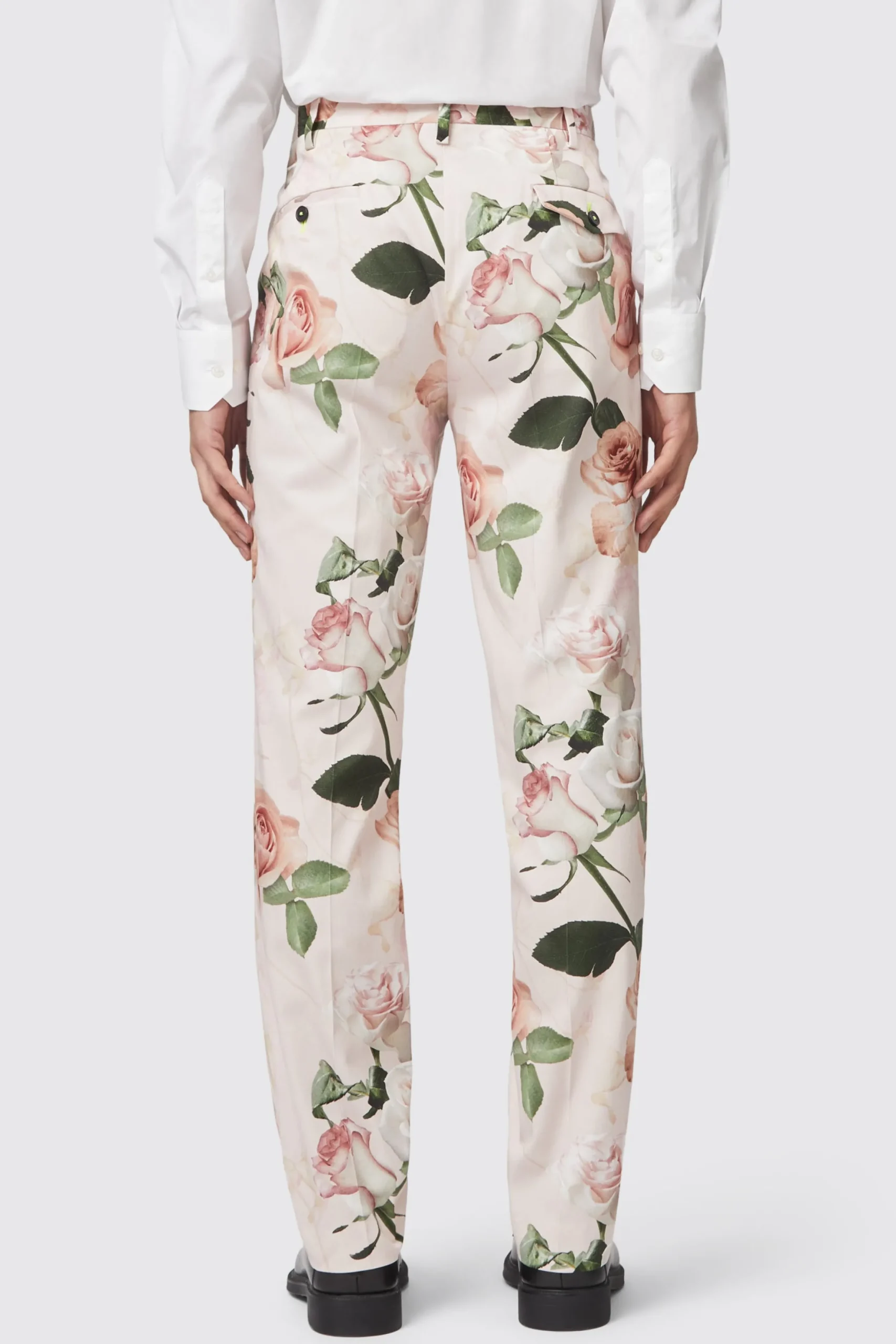 Twisted Tailor Lincoln Skinny Fit Pink Floral Cotton Trousers | Trousers·Floral Trousers | Trousers·Party Trousers
