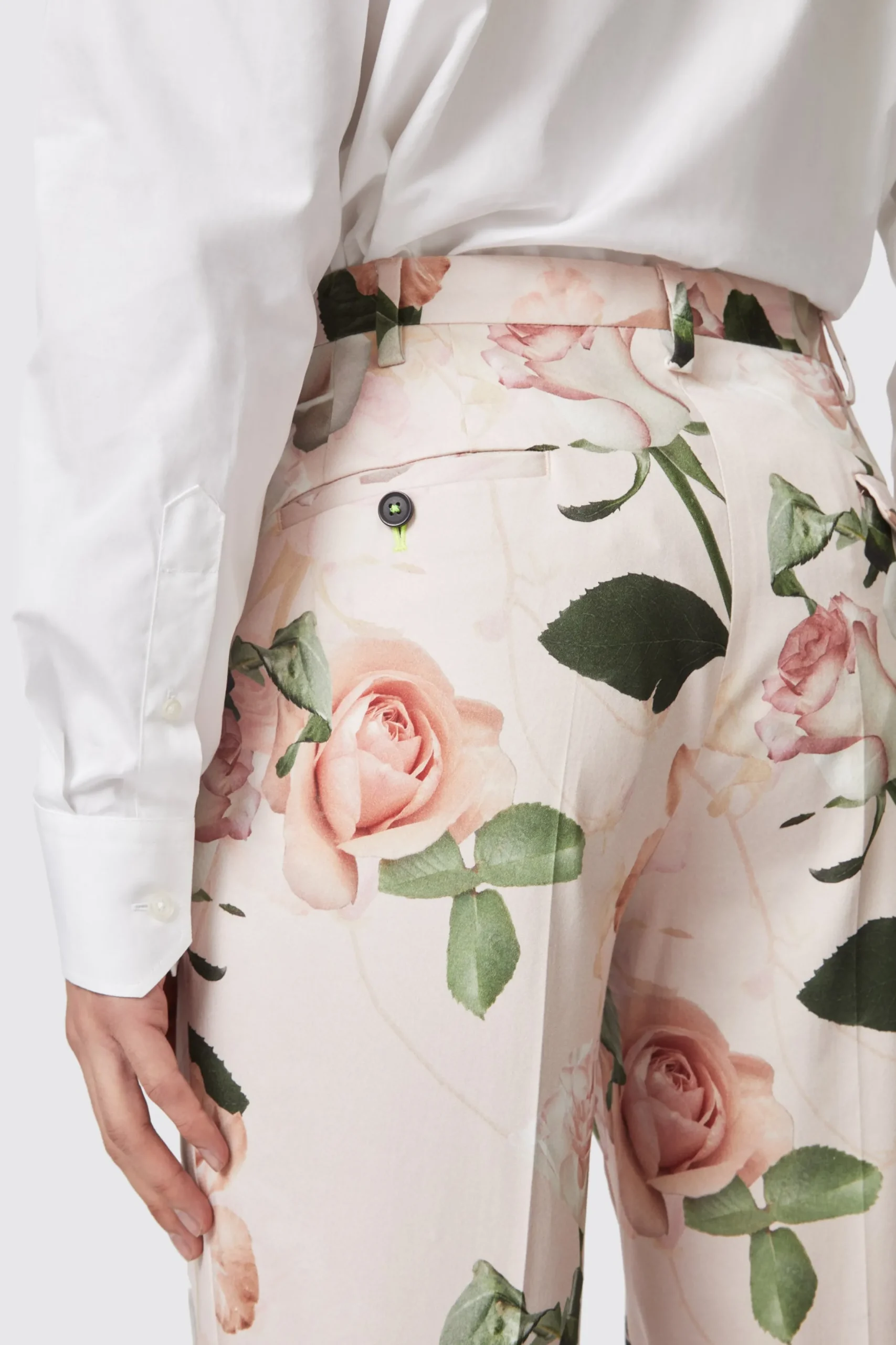 Twisted Tailor Lincoln Skinny Fit Pink Floral Cotton Trousers | Trousers·Floral Trousers | Trousers·Party Trousers