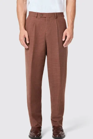 Twisted Tailor Lisandro Oversized Brown Cotton Trousers | Unisex | Trousers·Casual Trousers
