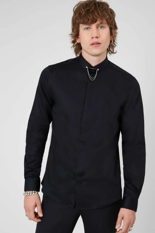 Twisted Tailor Lynton Skinny Fit Black Shirt | Occasion·Formal Shirts | Occasion·Party Shirts
