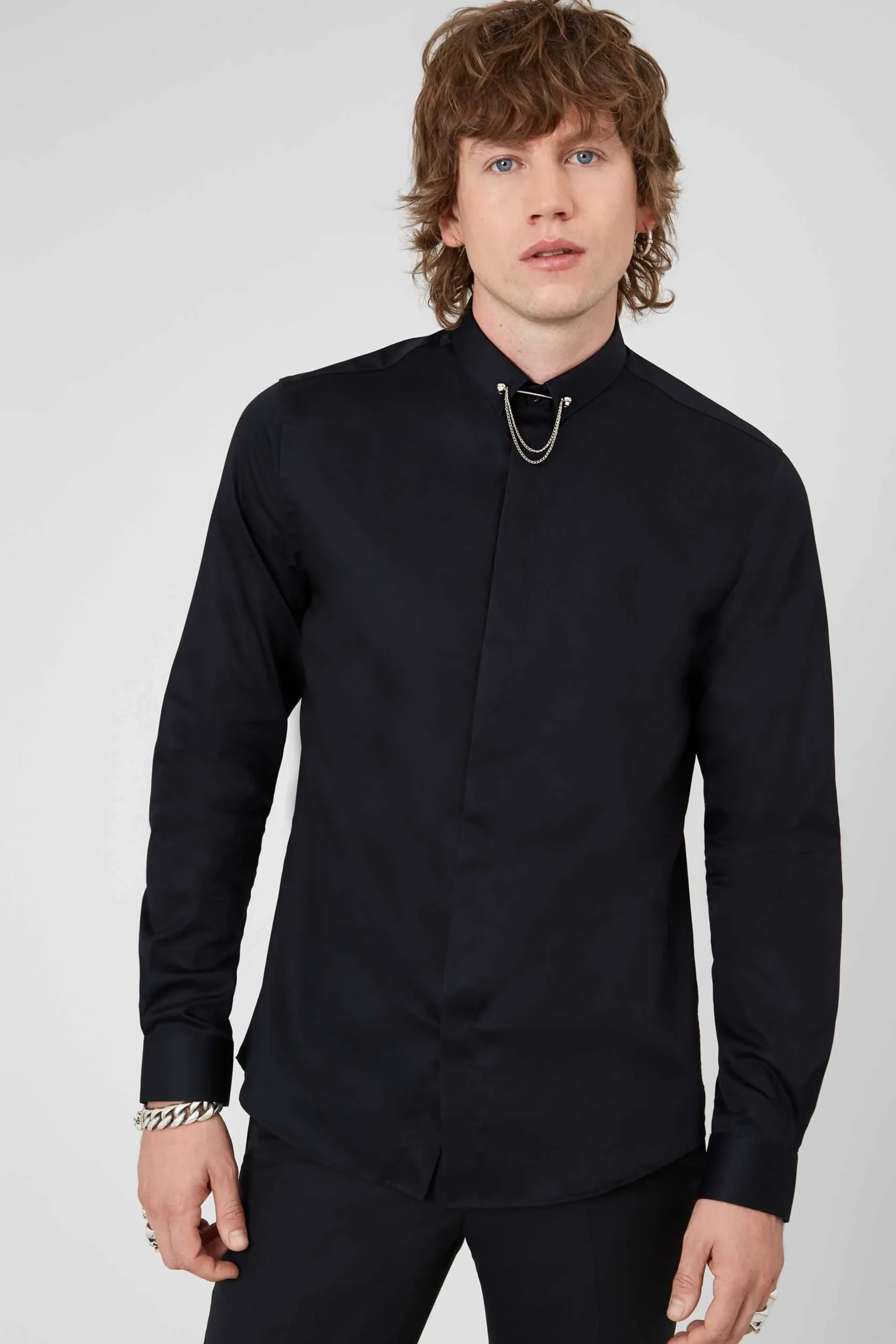 Twisted Tailor Lynton Skinny Fit Black Shirt | Occasion·Formal Shirts | Occasion·Party Shirts