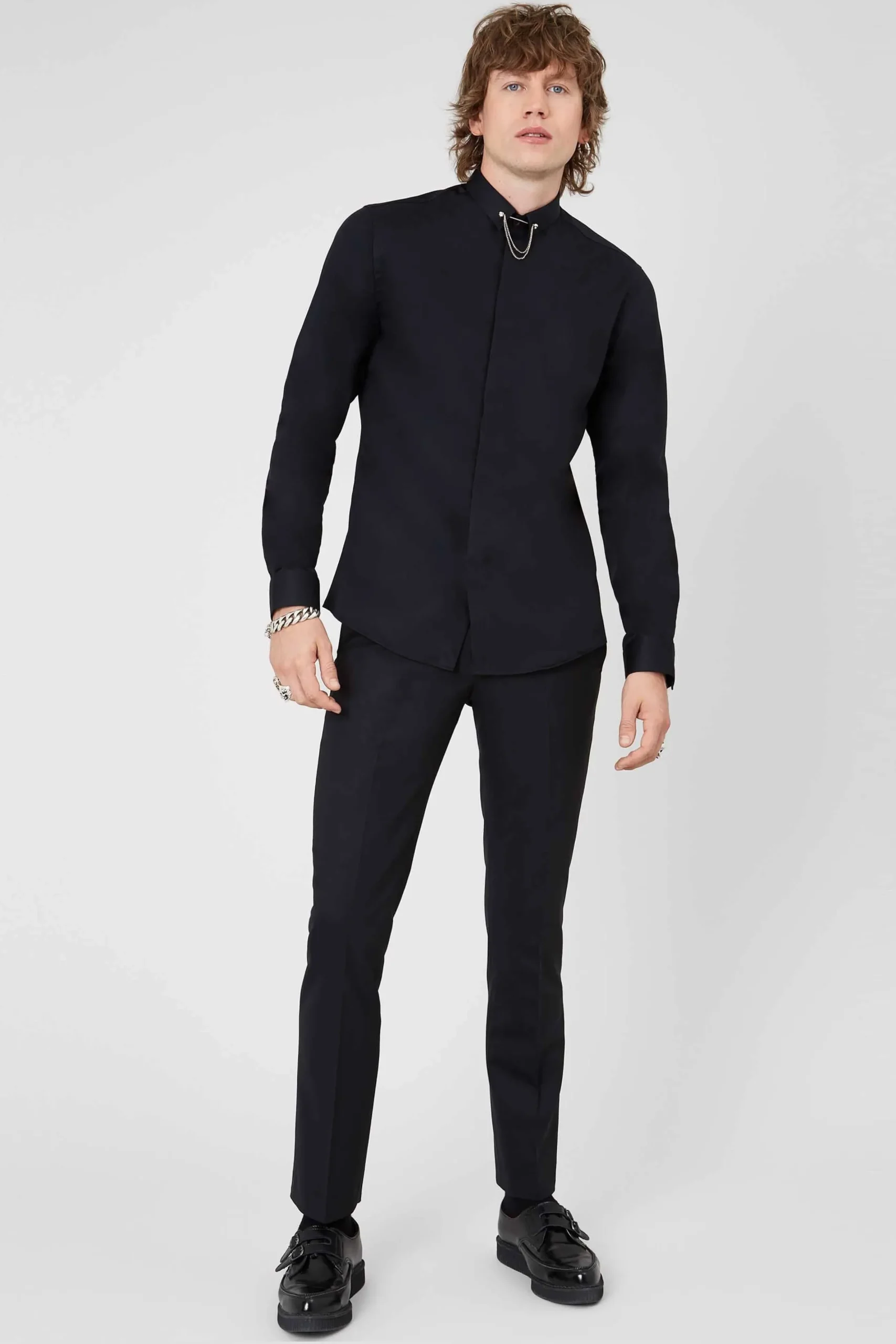 Twisted Tailor Lynton Skinny Fit Black Shirt | Occasion·Formal Shirts | Occasion·Party Shirts