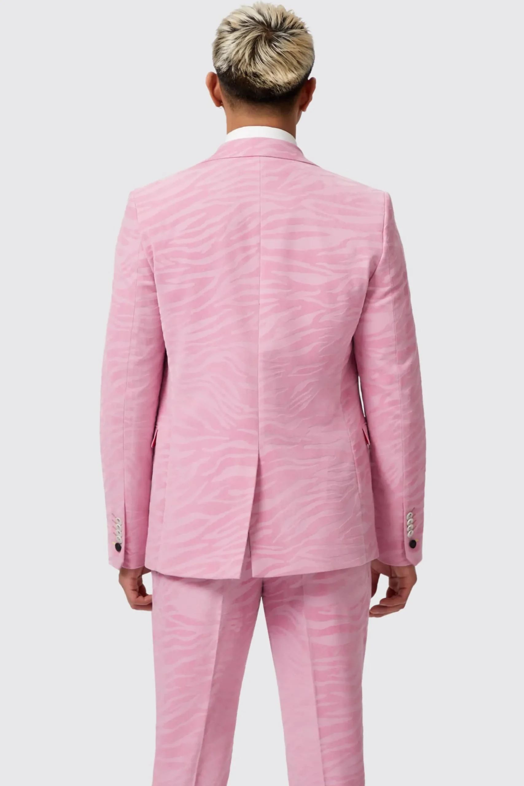 Twisted Tailor Magnussen Slim Fit Pink Flocked Suit | Style·2 Piece Suits | Style·Bold Prints