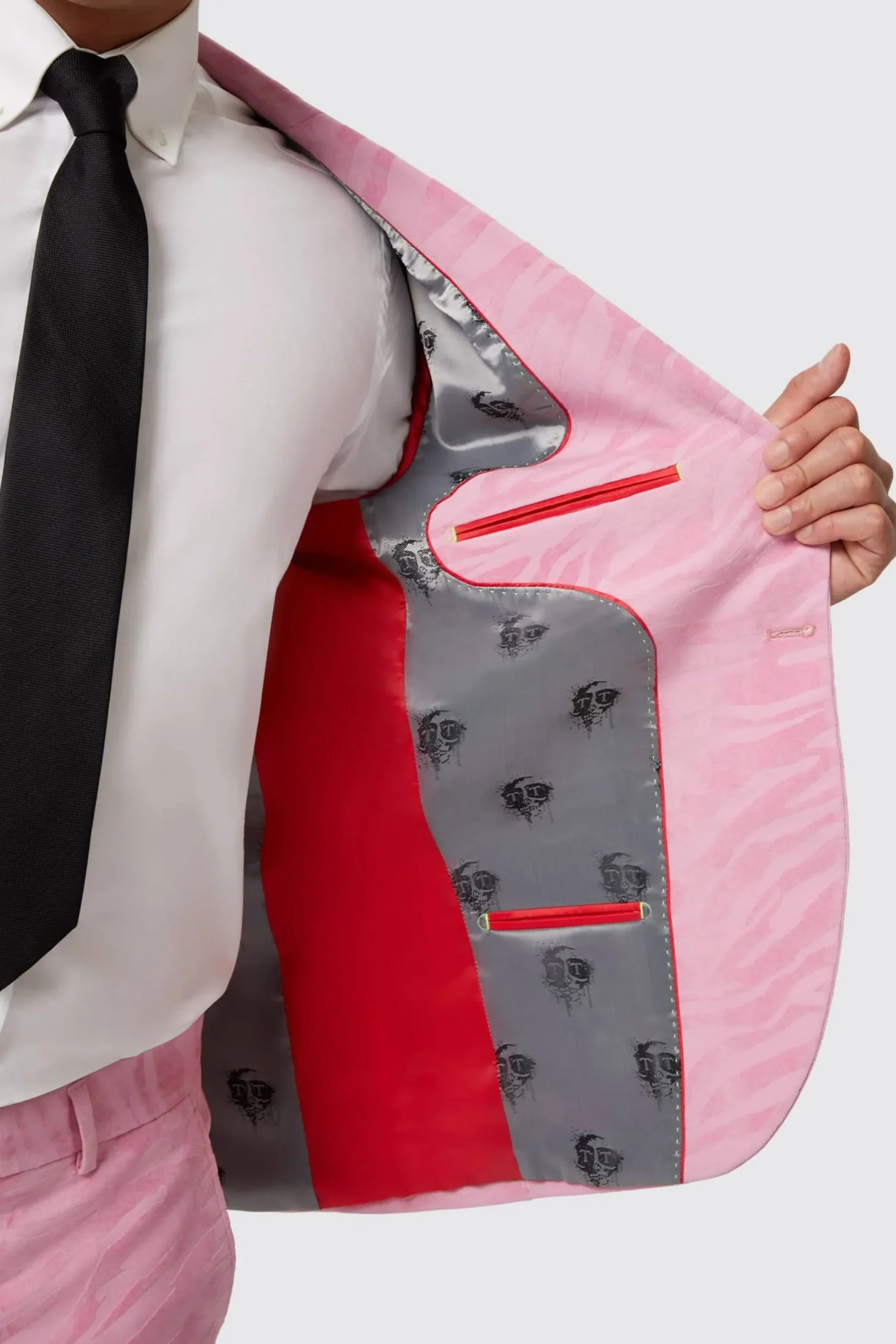 Twisted Tailor Magnussen Slim Fit Pink Flocked Suit | Style·2 Piece Suits | Style·Bold Prints