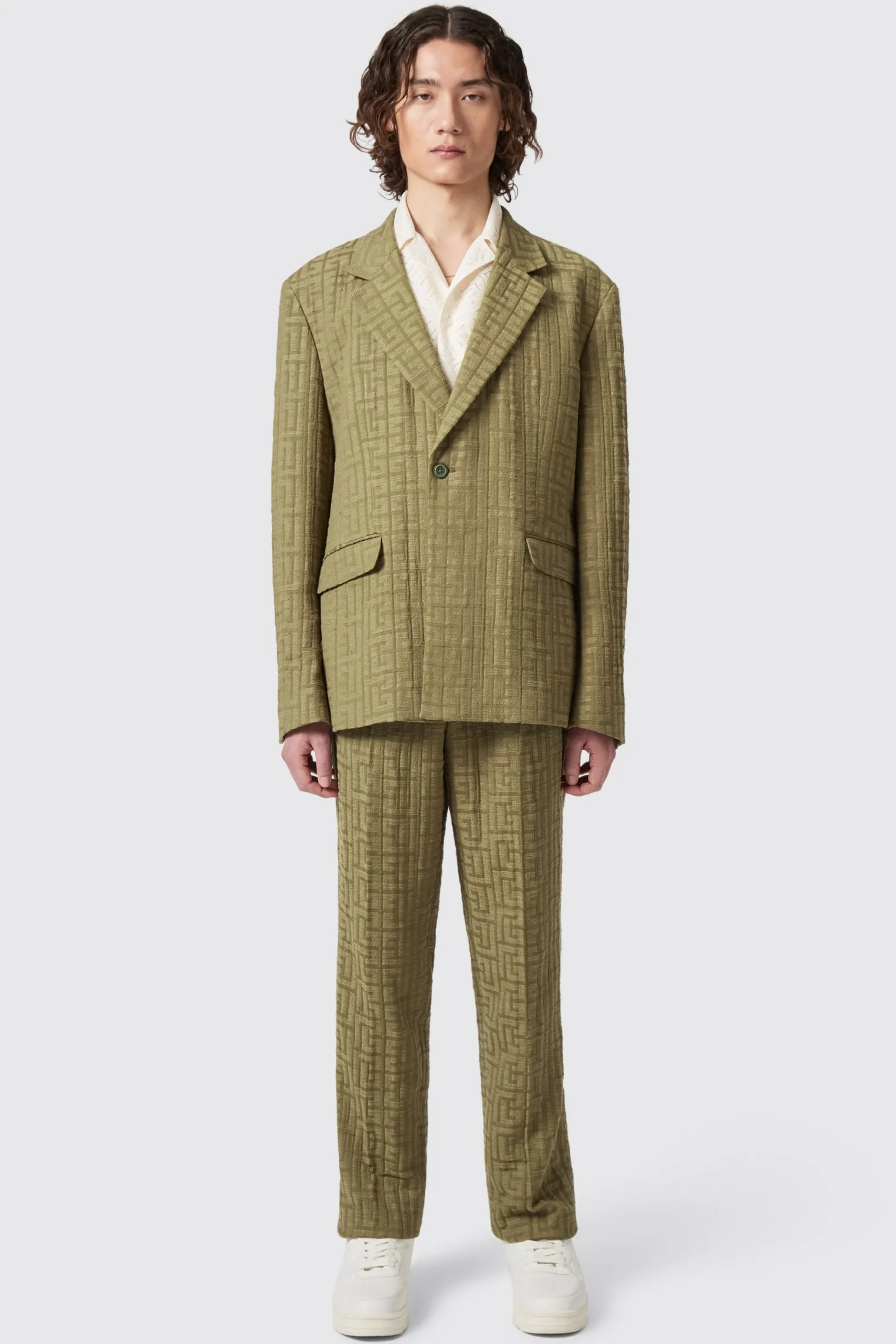 Twisted Tailor Malacia Oversized Green Jacquard Suit | Unisex | Occasion·Back To It