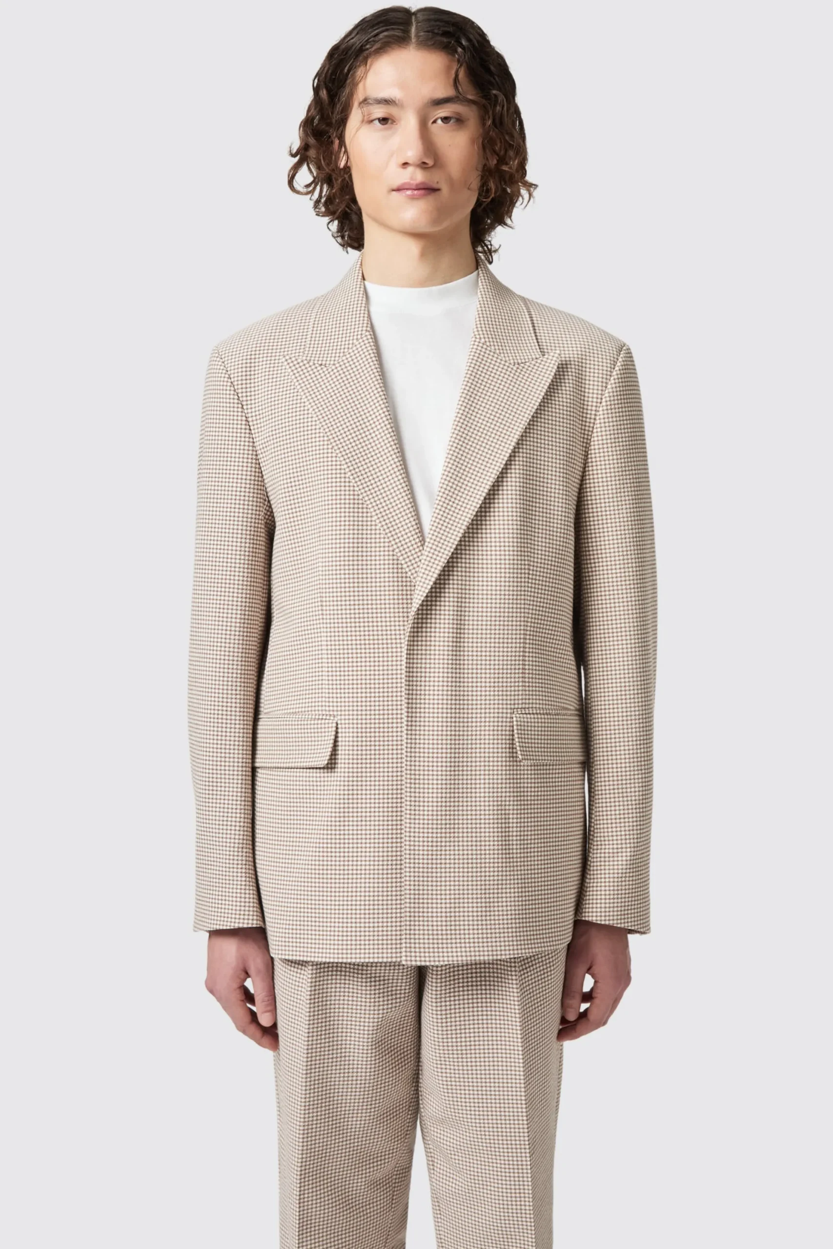 Twisted Tailor Maldini Oversized Brown Check Jacket | Unisex