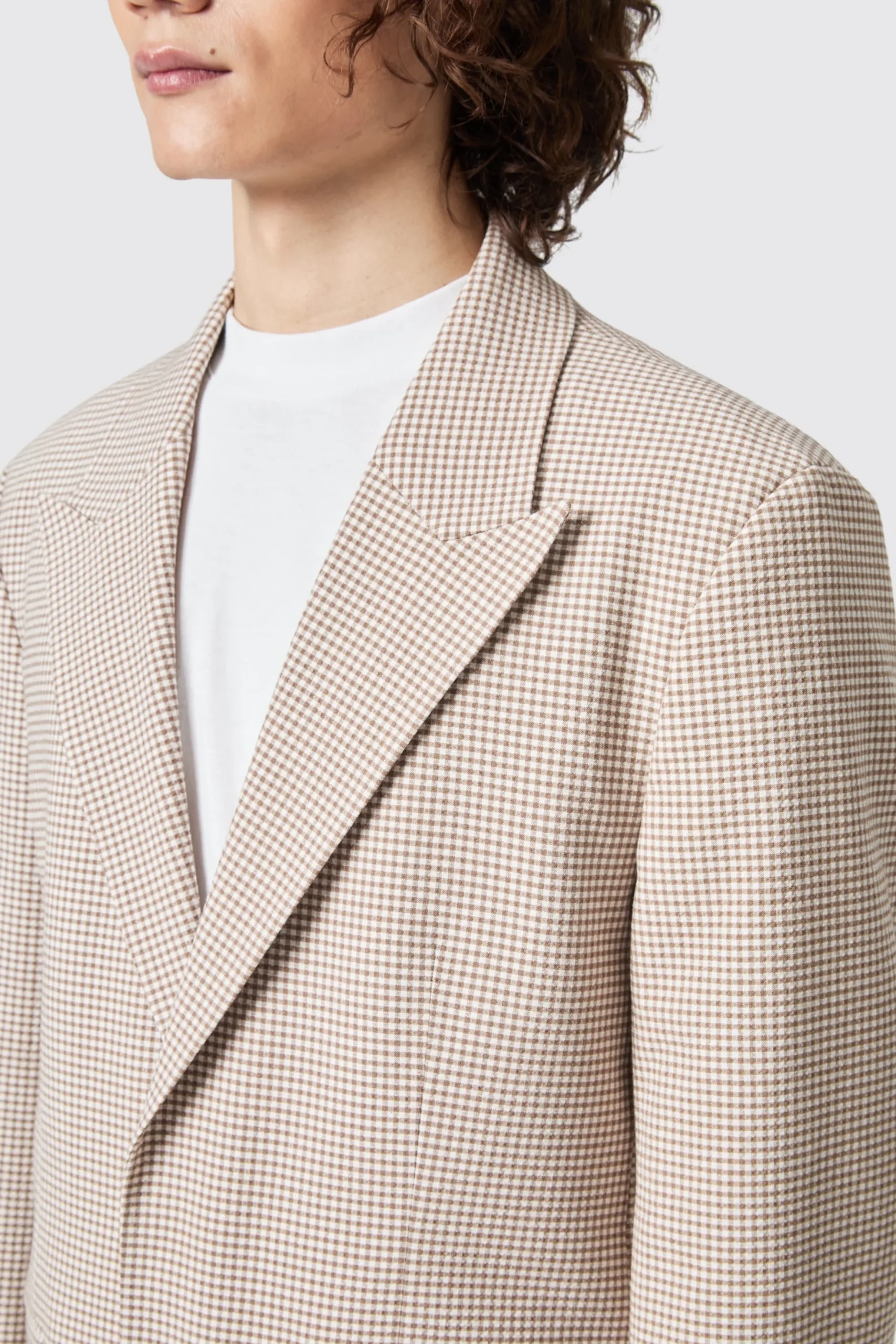 Twisted Tailor Maldini Oversized Brown Check Jacket | Unisex