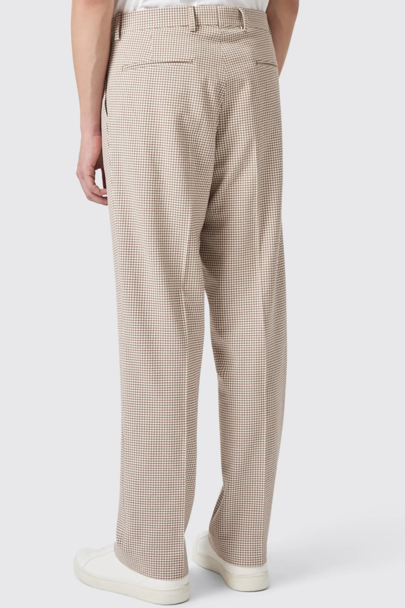Twisted Tailor Maldini Oversized Brown Check Trousers | Unisex