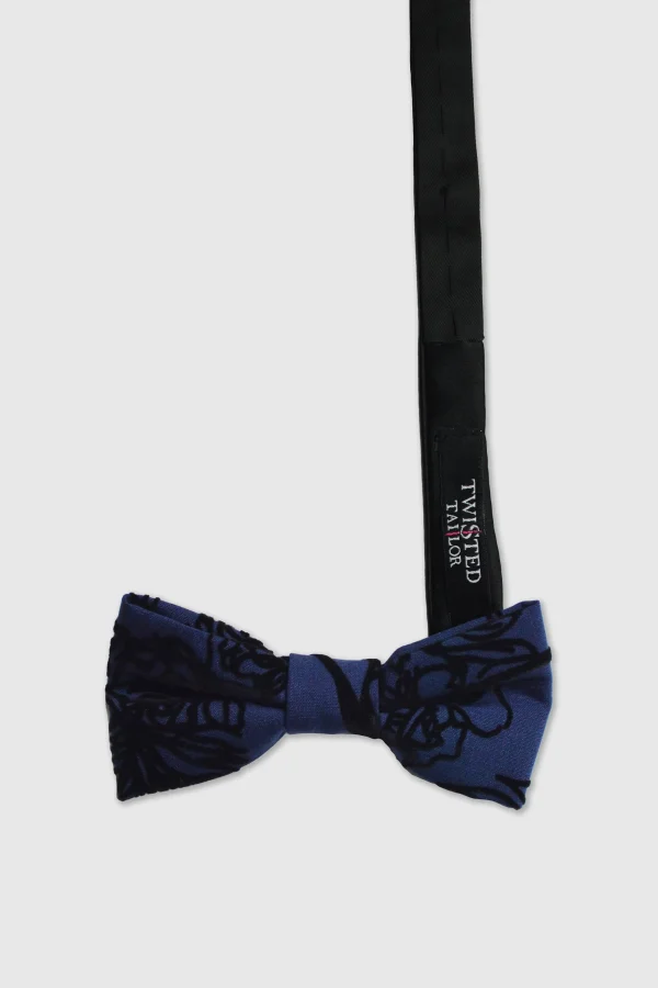 Twisted Tailor Onyx Blue Velvet Bow Tie | Suit Accessories·Bow Ties | Occasion·Party Suits