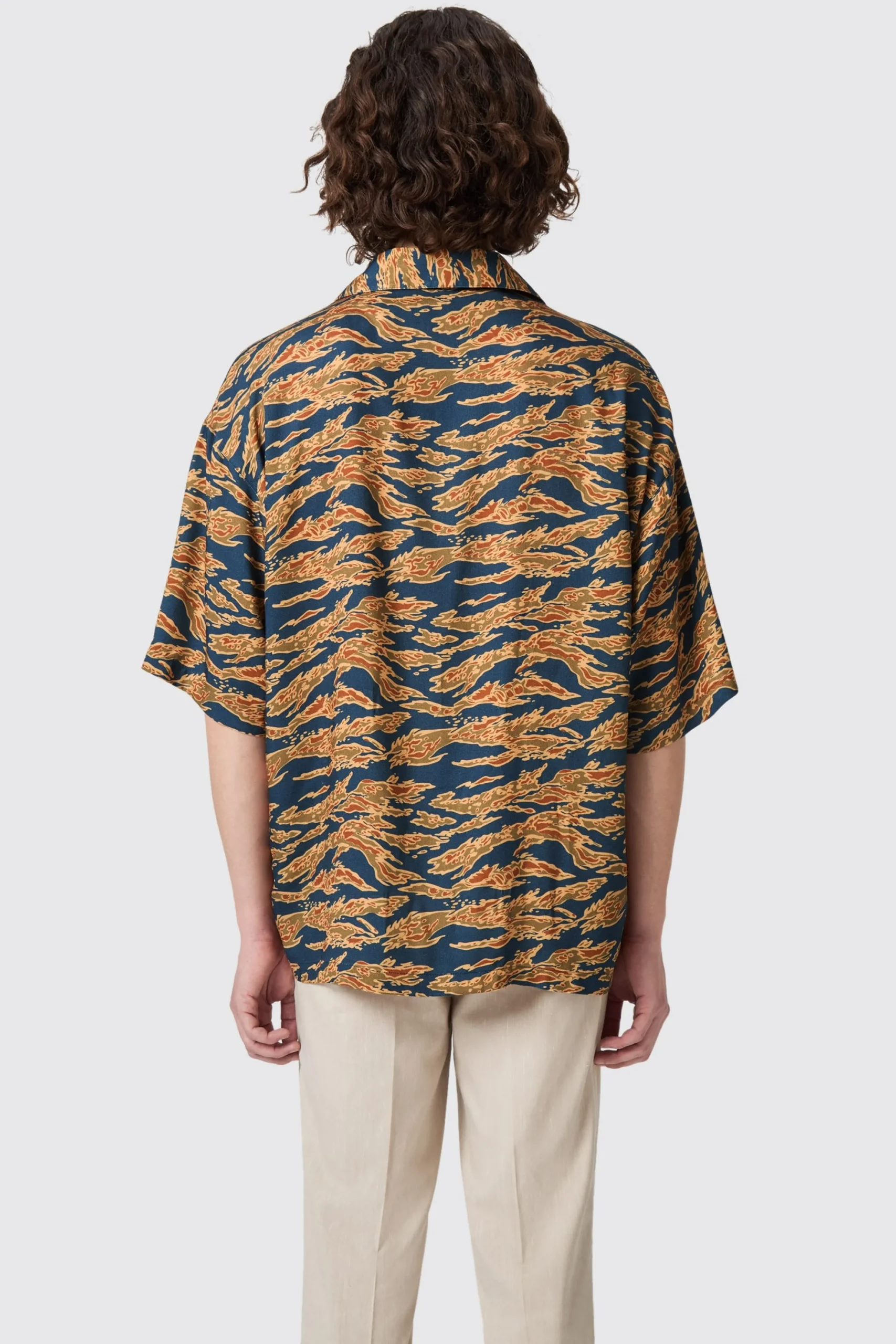 Twisted Tailor Pasvoir Oversized Navy Camo Shirt | Unisex