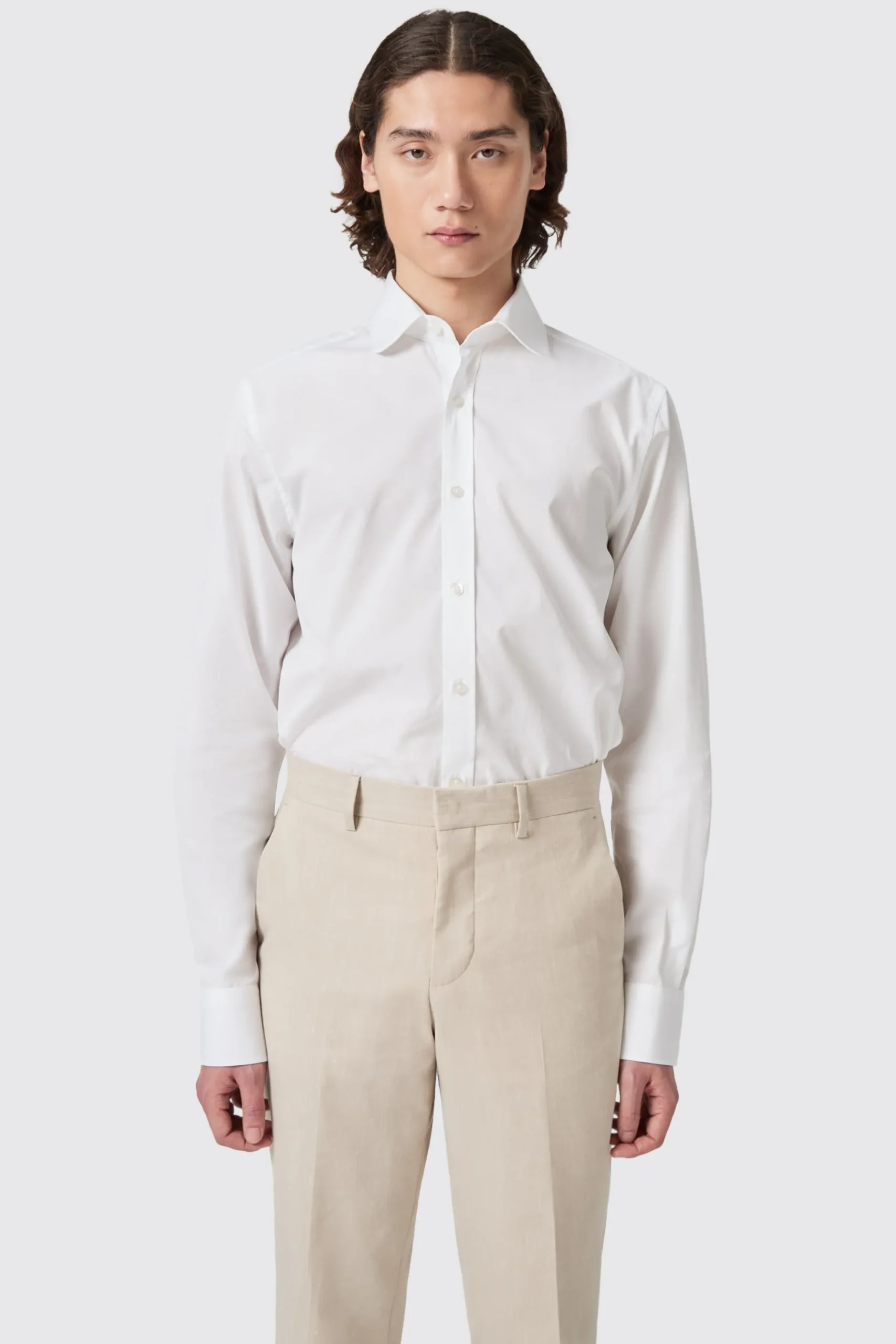 Twisted Tailor Penny Slim Fit Club Collar White Cotton Shirt | Style·Everyday Essentials | Occasion·Formal Shirts