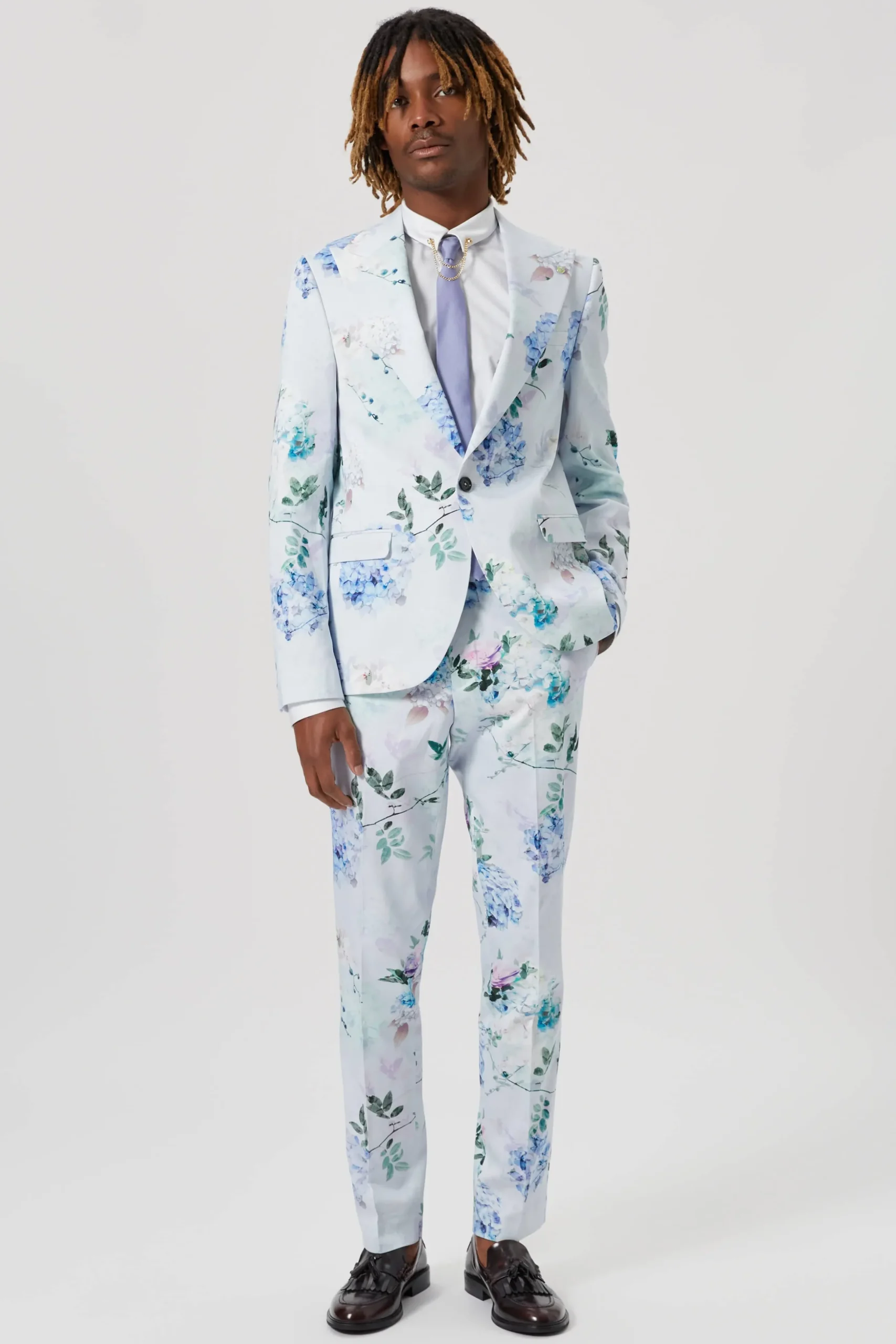 Twisted Tailor Pickhurst Skinny Fit Blue Floral Cotton Jacket | Jackets·Floral Jackets