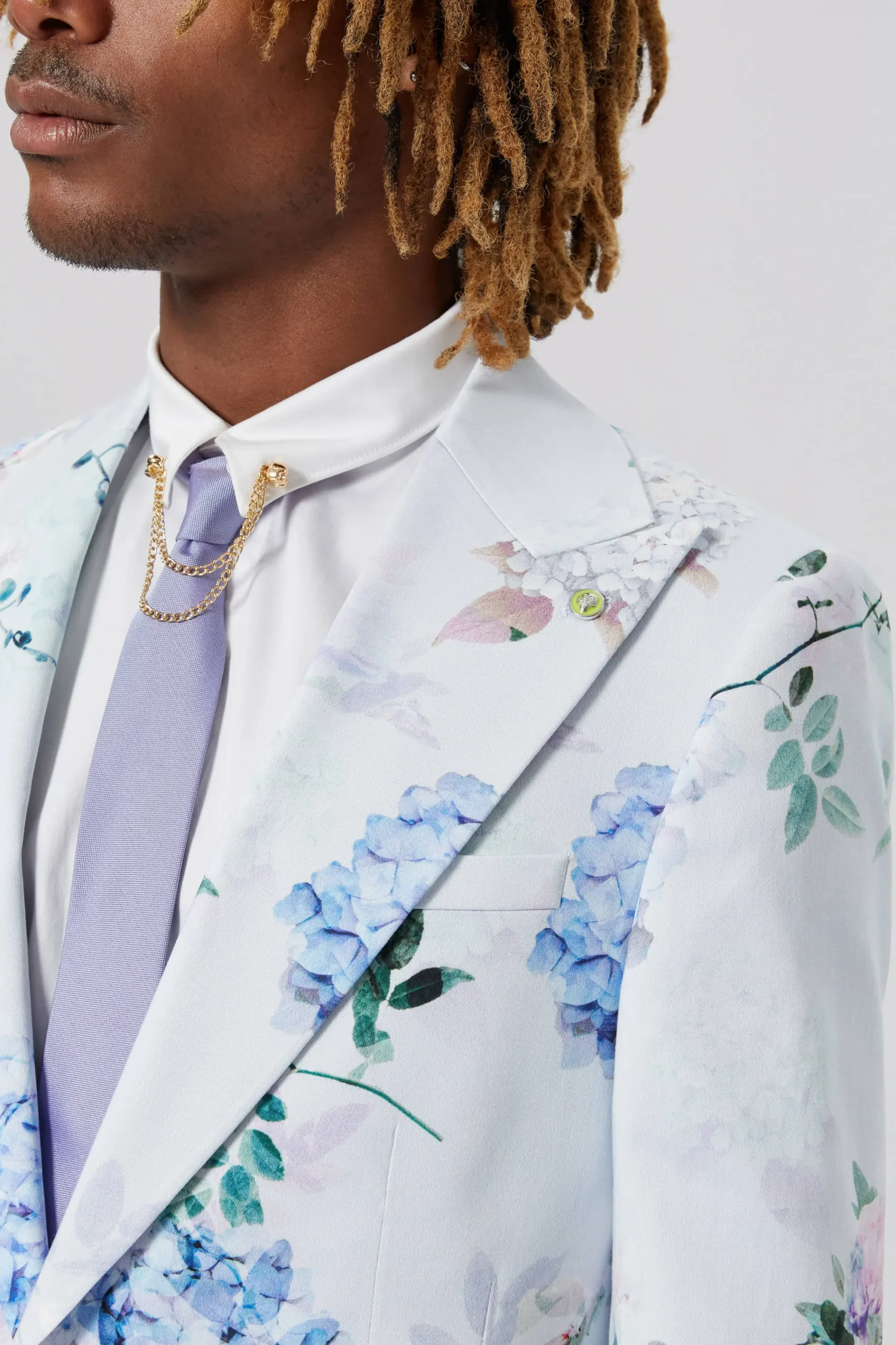 Twisted Tailor Pickhurst Skinny Fit Blue Floral Cotton Suit | Style·Floral Suits | Style·2 Piece Suits