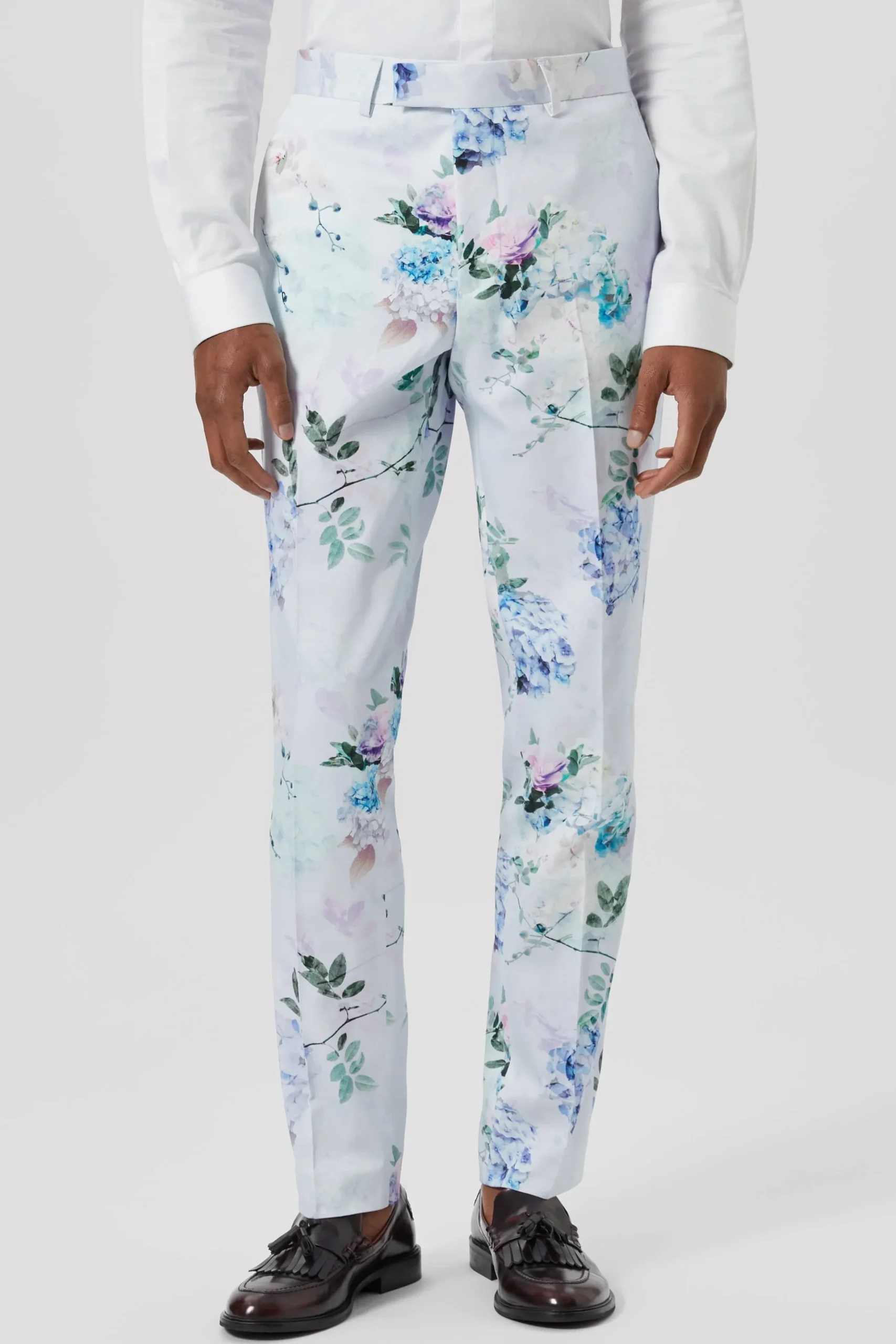 Twisted Tailor Pickhurst Skinny Fit Blue Floral Cotton Suit | Style·Floral Suits | Style·2 Piece Suits