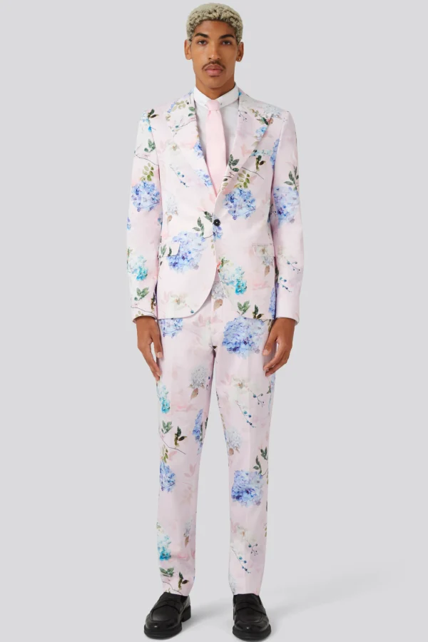 Twisted Tailor Pickhurst Slim Fit Pink Floral Cotton Suit | Style·Floral Suits | Style·Bold Prints