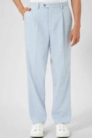 Twisted Tailor Pierre Oversized Blue Cotton Trousers | Unisex