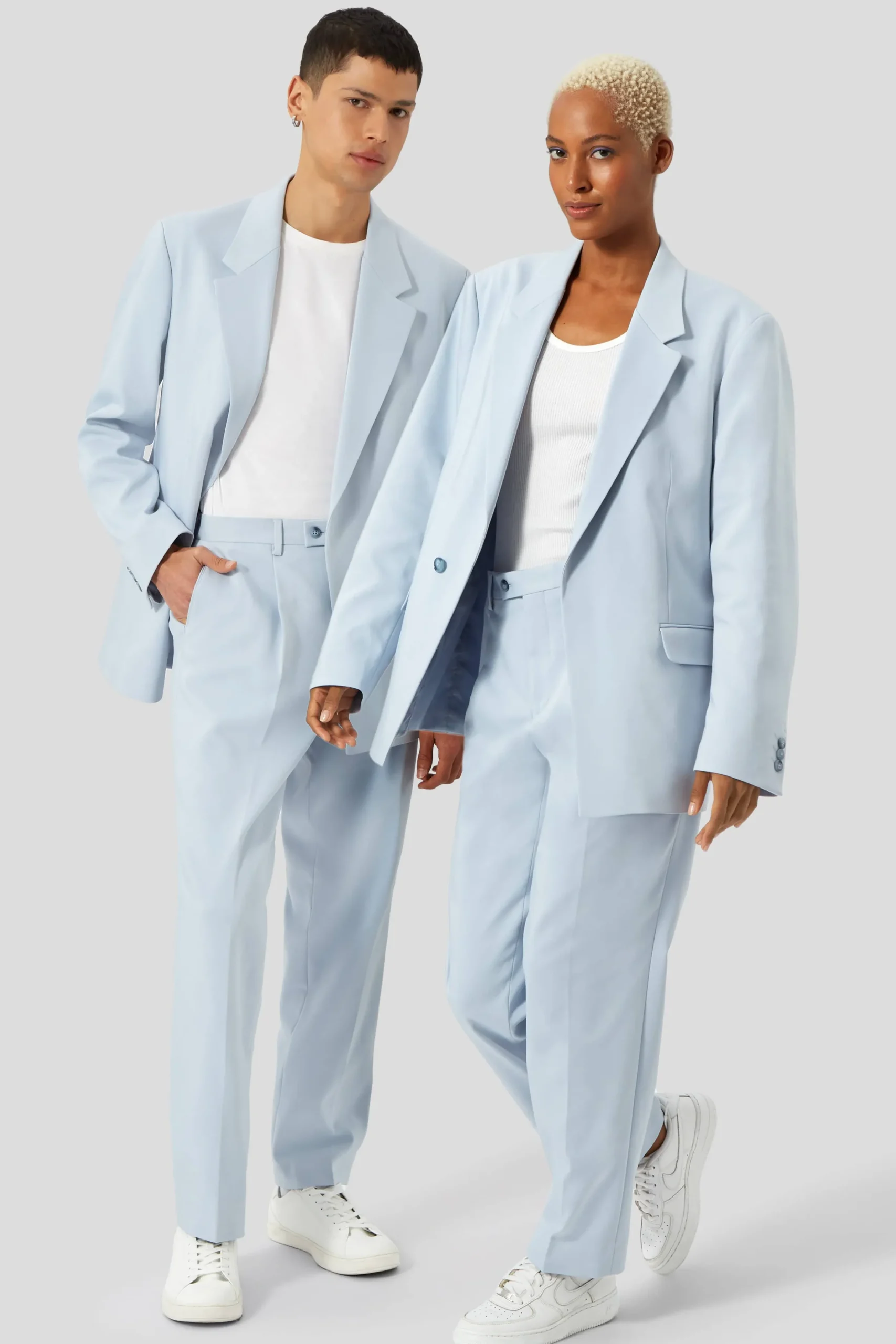 Twisted Tailor Pierre Oversized Blue Cotton Trousers | Unisex