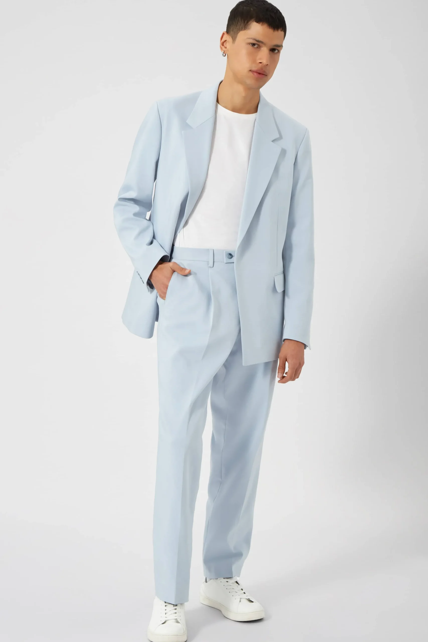Twisted Tailor Pierre Oversized Blue Cotton Trousers | Unisex