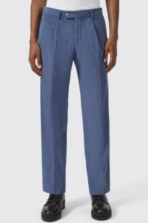 Twisted Tailor Pirlo Oversized Blue Corduroy Trouser | Unisex