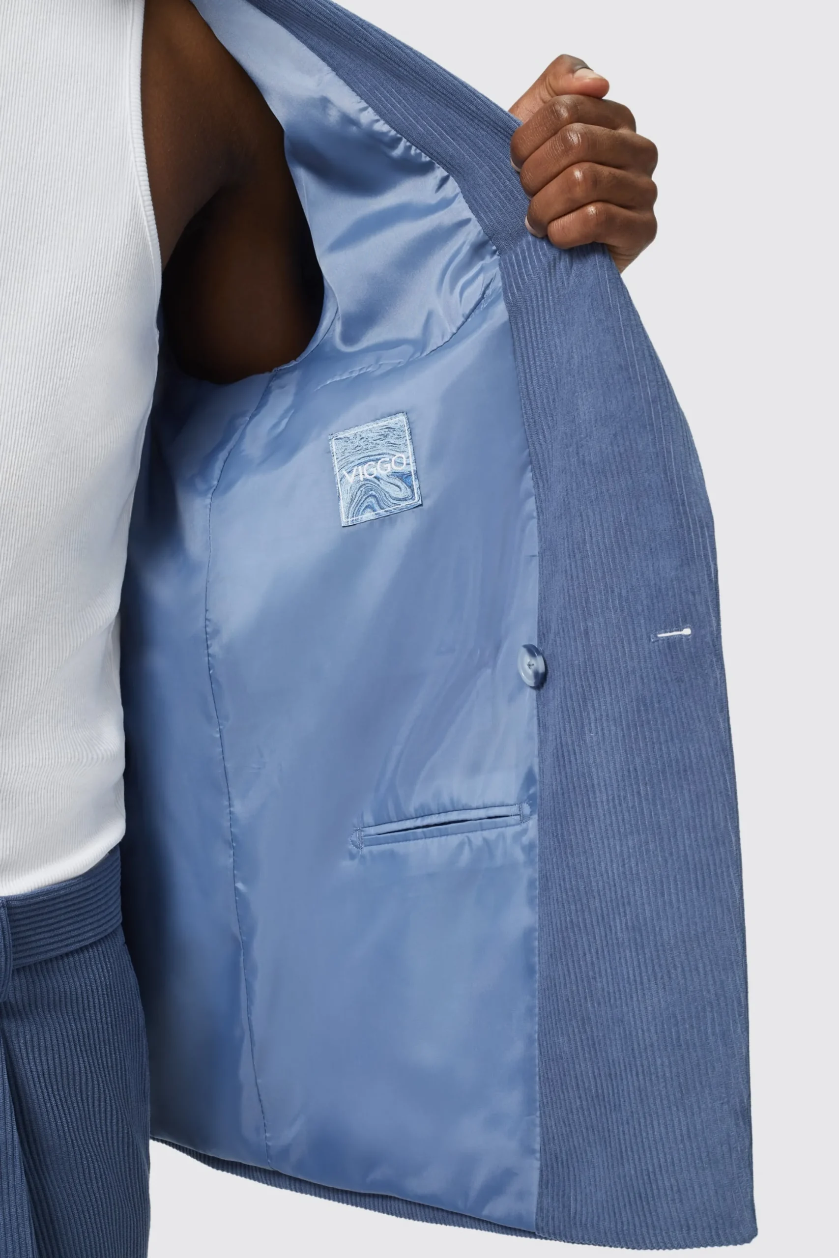 Twisted Tailor Pirlo Oversized Double Breasted Blue Corduroy Suit | Unisex | Style·Double Breasted Suits