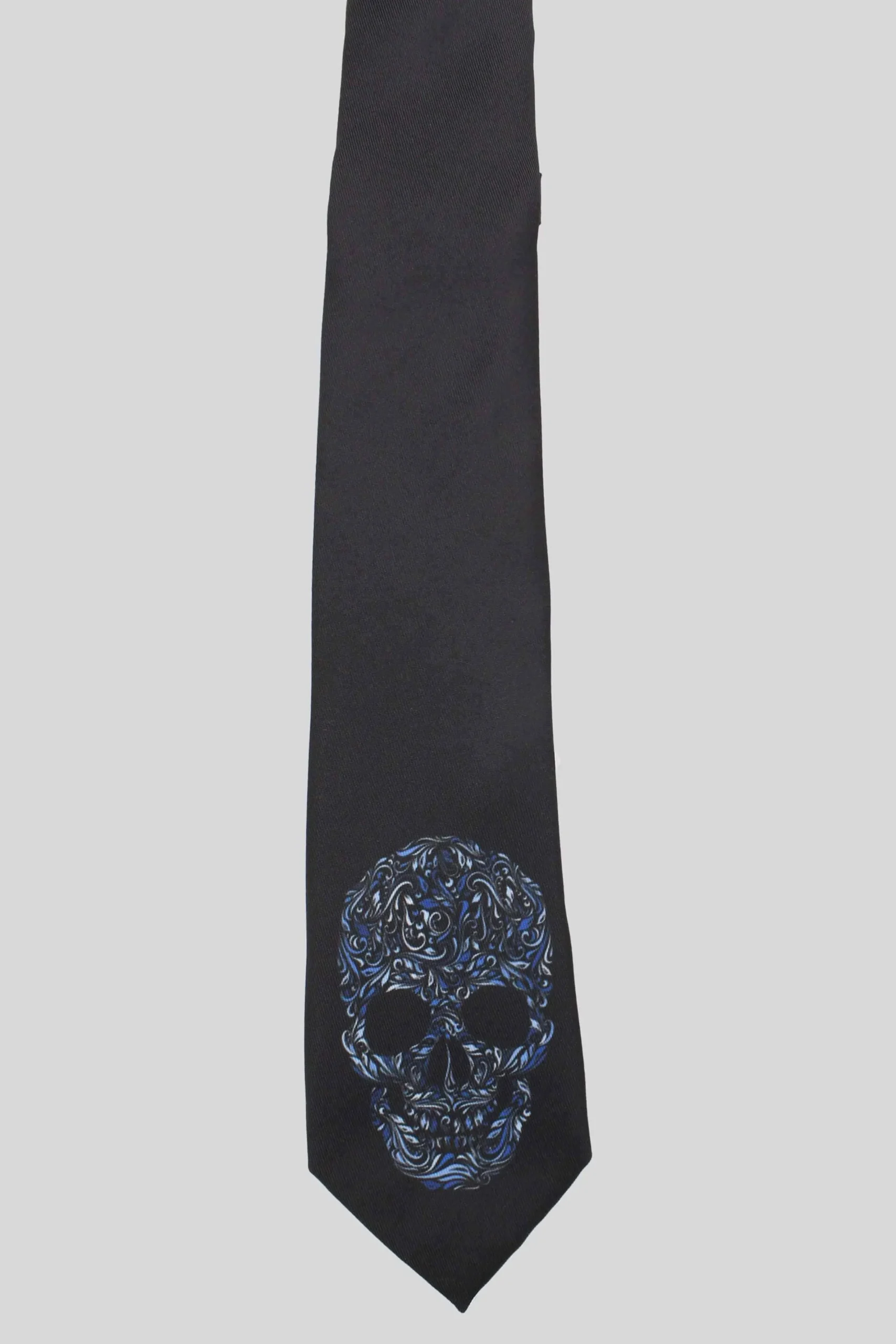 Twisted Tailor Rembrandt Black Skull Print Tie | Suit Accessories·Ties