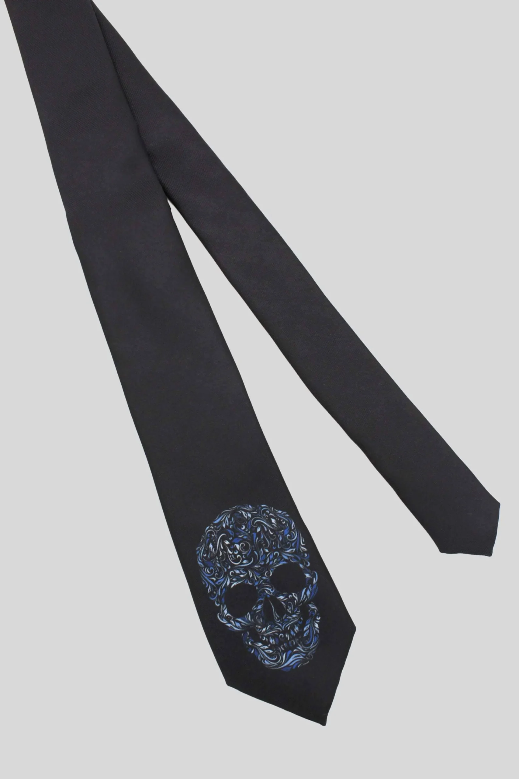 Twisted Tailor Rembrandt Black Skull Print Tie | Suit Accessories·Ties