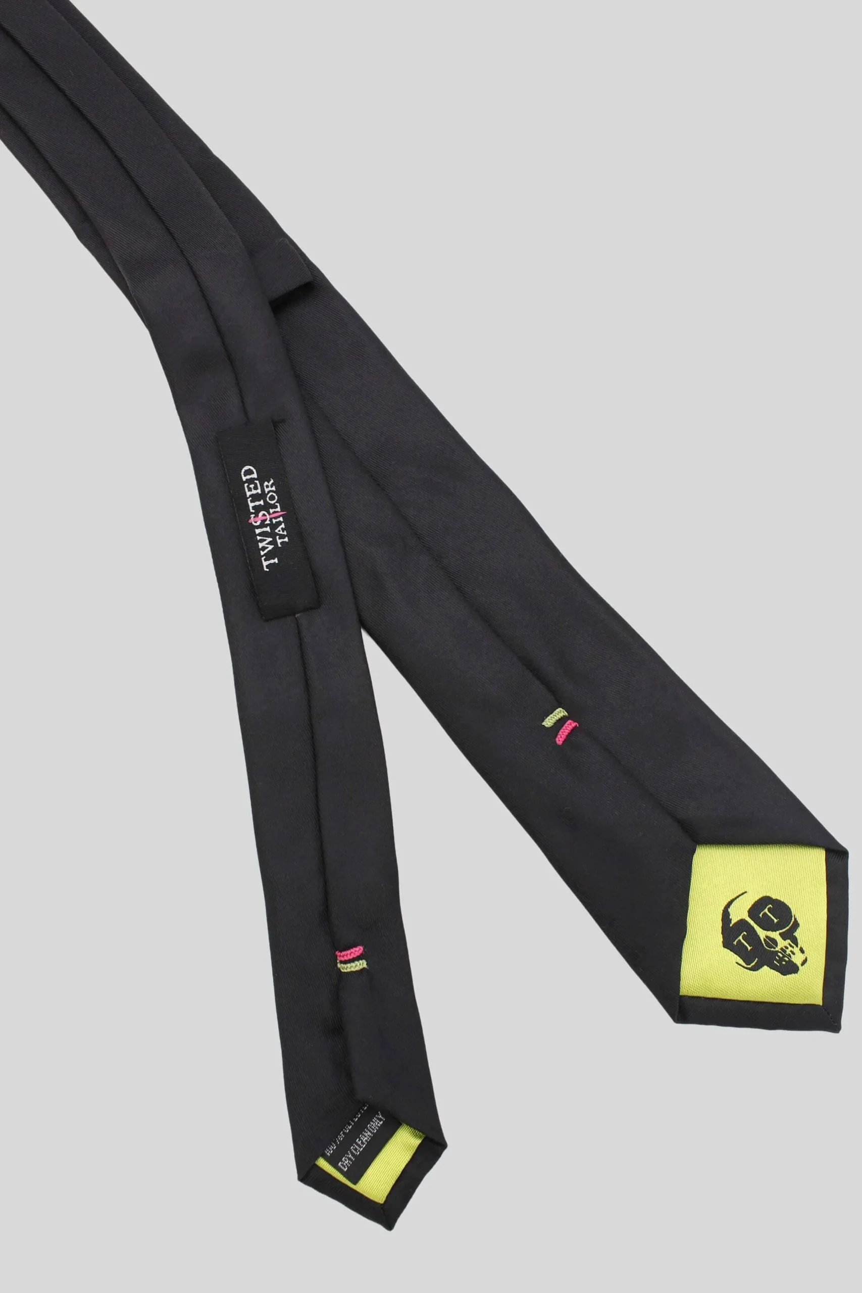 Twisted Tailor Rembrandt Black Skull Print Tie | Suit Accessories·Ties