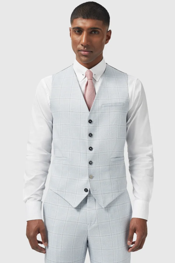 Twisted Tailor Richmond Light Blue Waistcoat | Waistcoats