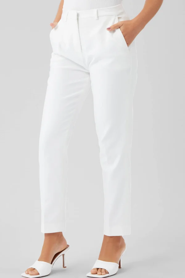 Twisted Tailor Sian Skinny Fit White Cotton Trousers | Woman