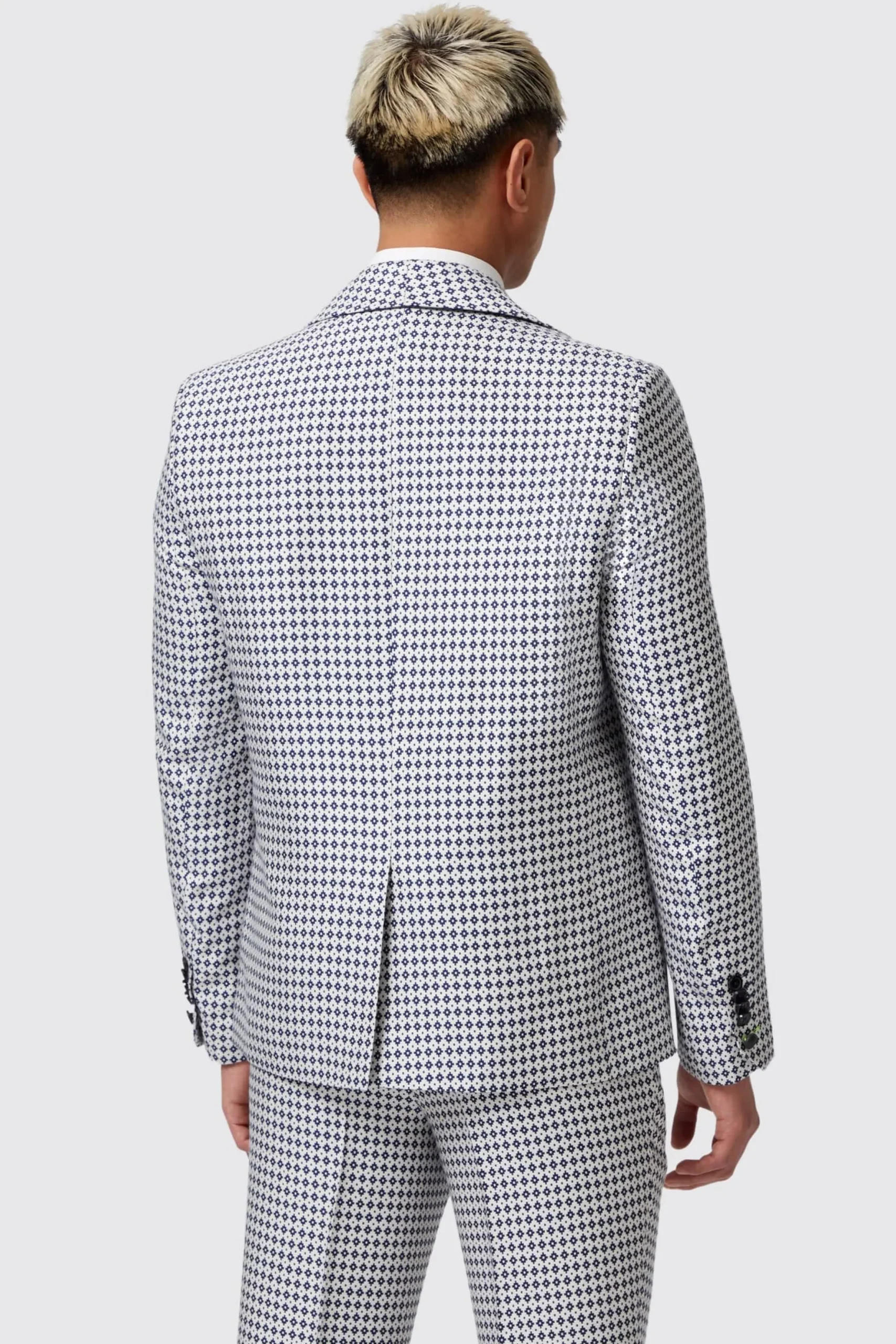 Twisted Tailor Siorek Slim Fit Navy Jacquard Jacket | Jackets·Casual Jackets