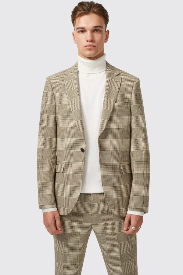 Twisted Tailor Strauss Slim Fit Neutral Check Jacket | Jackets·Work Jackets