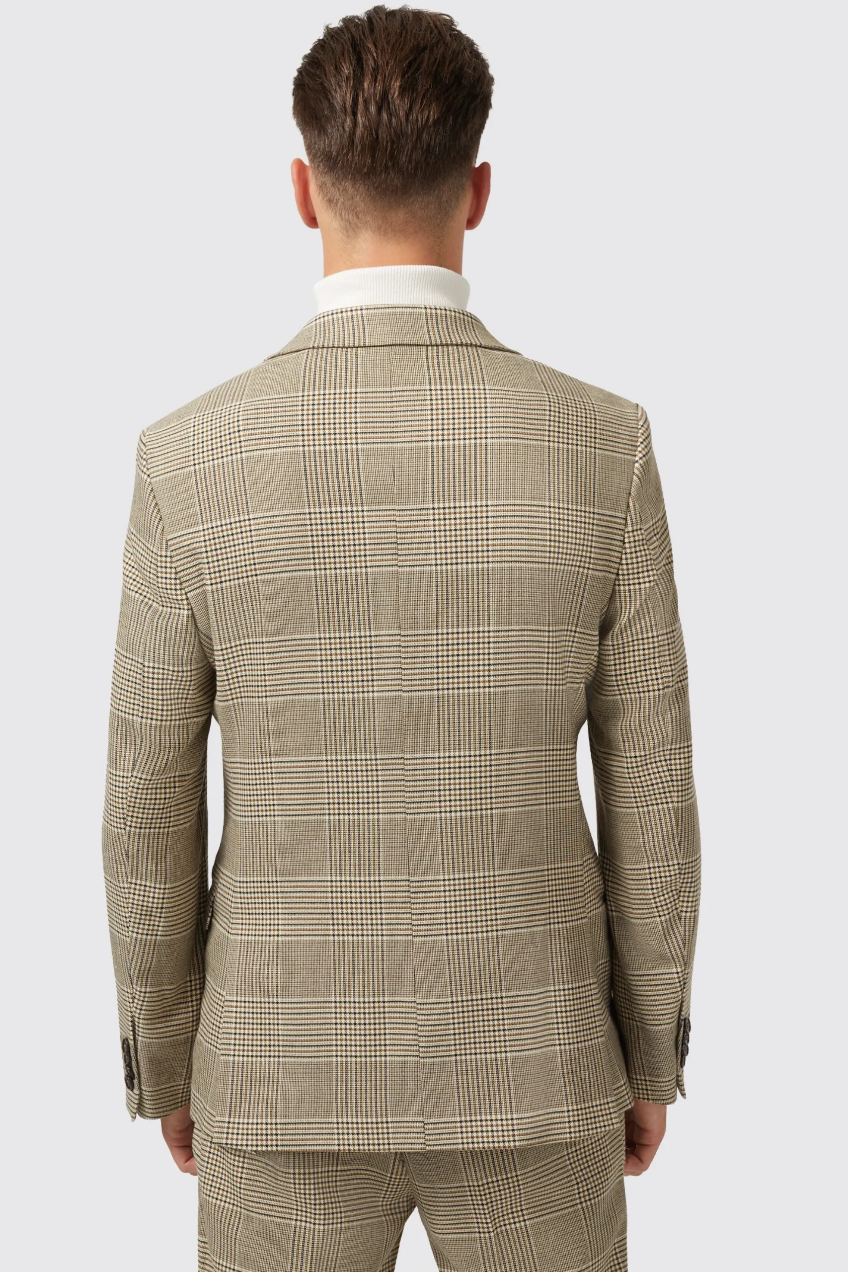 Twisted Tailor Strauss Slim Fit Neutral Check Suit | Style·Check Suits | Style·2 Piece Suits