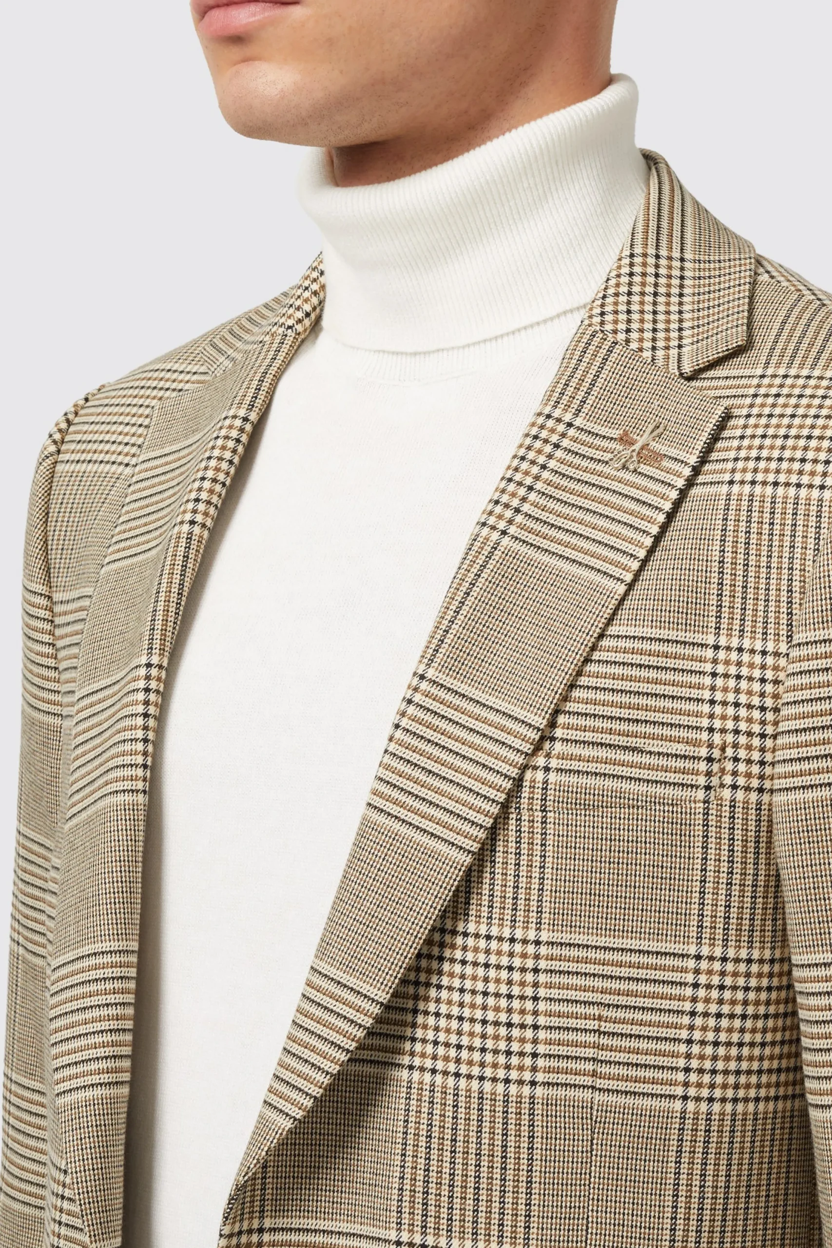 Twisted Tailor Strauss Slim Fit Neutral Check Suit | Style·Check Suits | Style·2 Piece Suits