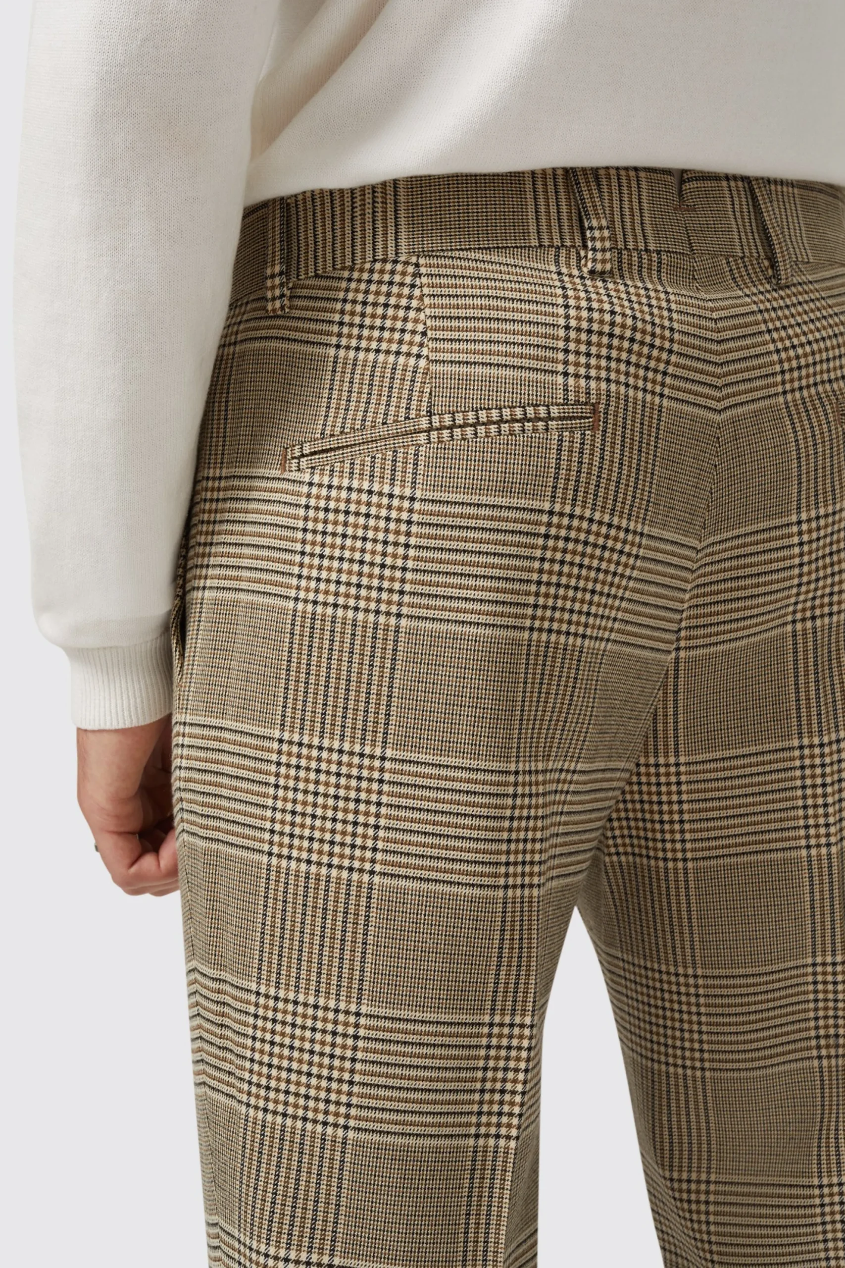 Twisted Tailor Strauss Slim Fit Neutral Check Suit | Style·Check Suits | Style·2 Piece Suits