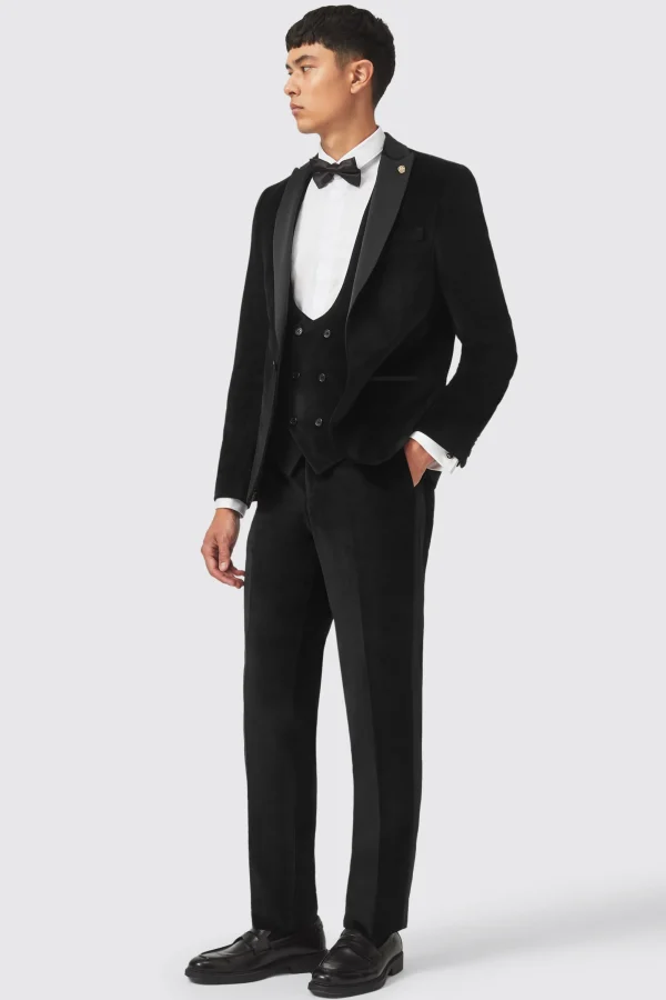 Twisted Tailor Sylvester Skinny Fit Black Velvet Tuxedo Suit | Style·3 Piece Suits | Style·Tuxedos