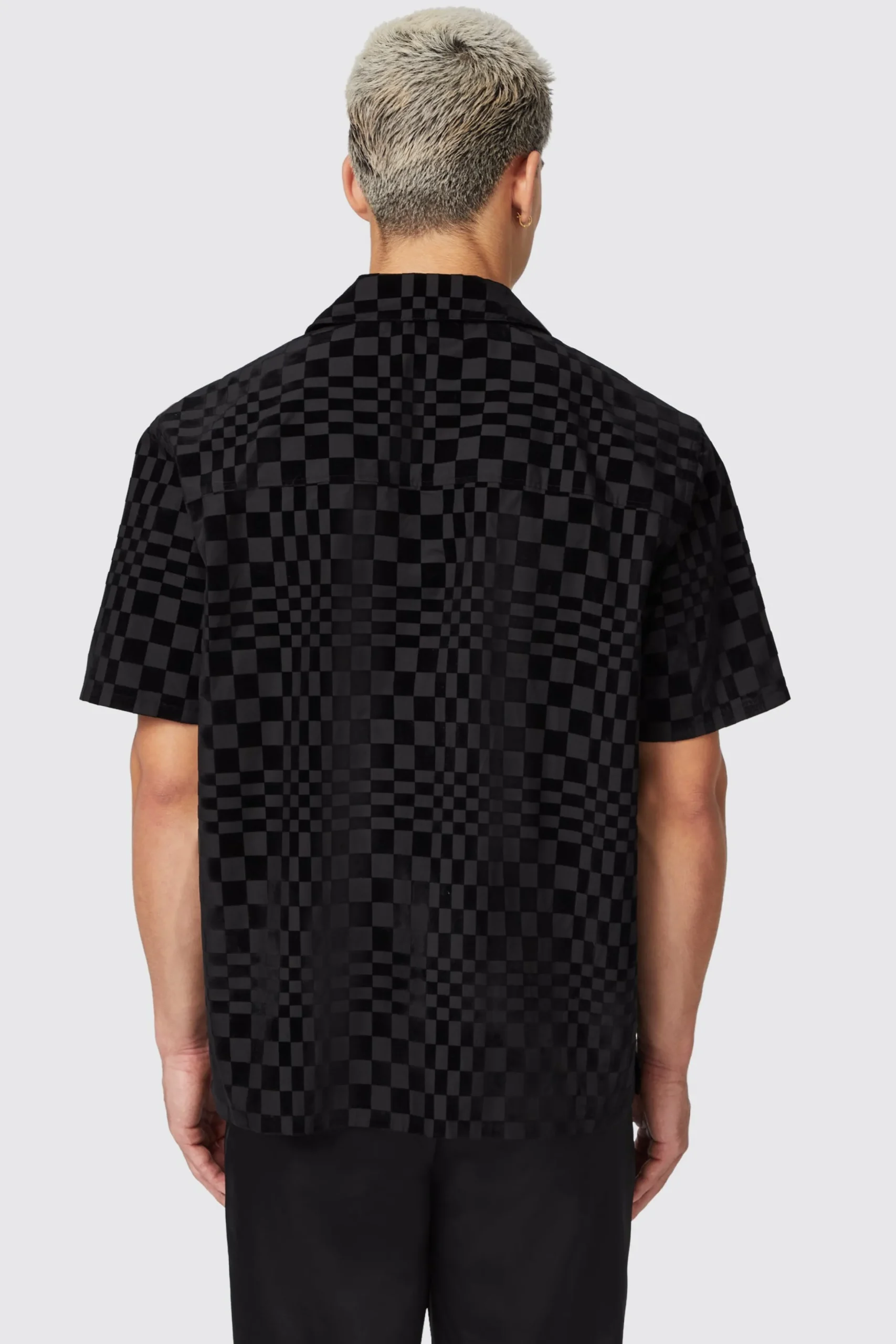 Twisted Tailor Tiber Slim Fit Black Check Short Sleeve Shirt | Occasion·Casual Shirts | Occasion·Party Shirts