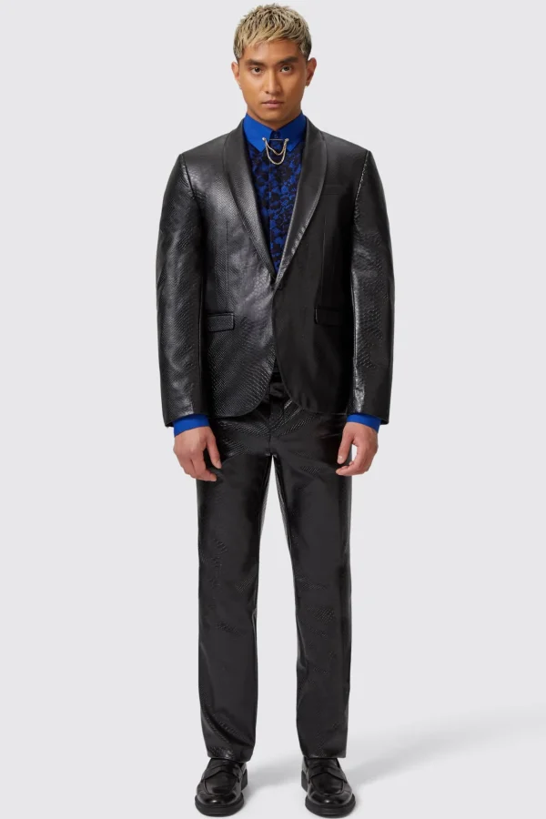 Twisted Tailor Trinity Slim Fit Faux Leather Snakeskin Suit | Style·2 Piece Suits | Style·Bold Prints