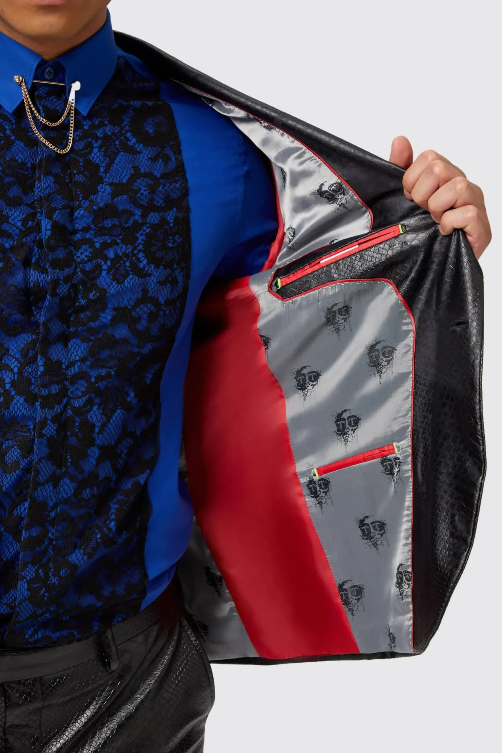 Twisted Tailor Trinity Slim Fit Faux Leather Snakeskin Suit | Style·2 Piece Suits | Style·Bold Prints