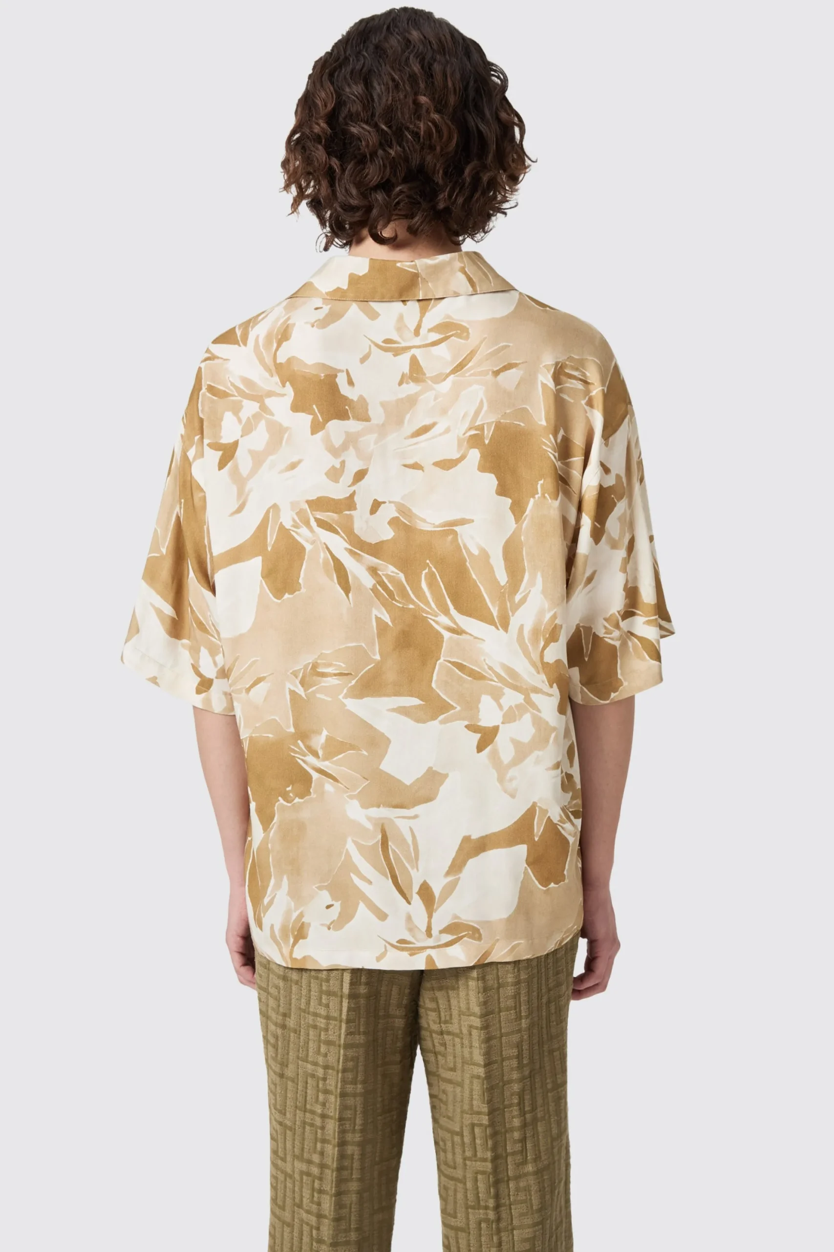 Twisted Tailor Vitrail Oversized Brown Abstract Shirt | Unisex | Occasion·Casual Shirts