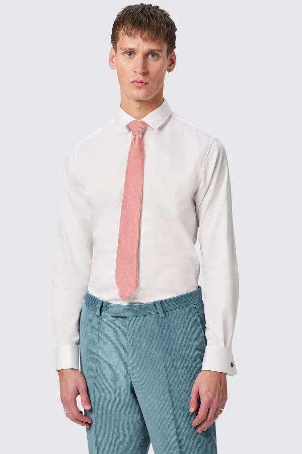 Twisted Tailor Westwood Skinny Fit White Double Cuff Cotton Shirt With Cufflinks | Style·Patterned Shirts | Style·Plain Shirts