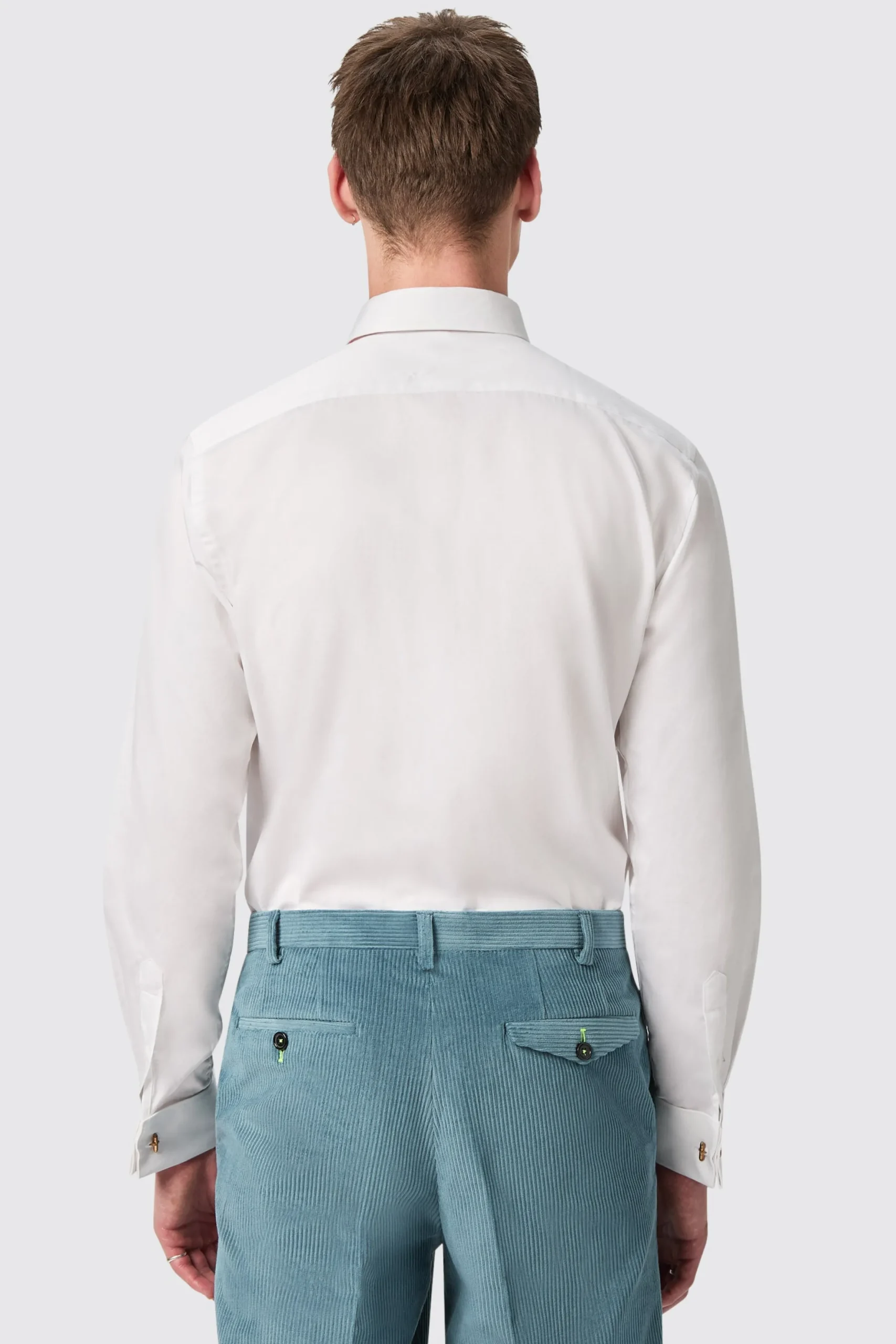 Twisted Tailor Westwood Skinny Fit White Double Cuff Cotton Shirt With Cufflinks | Style·Patterned Shirts | Style·Plain Shirts