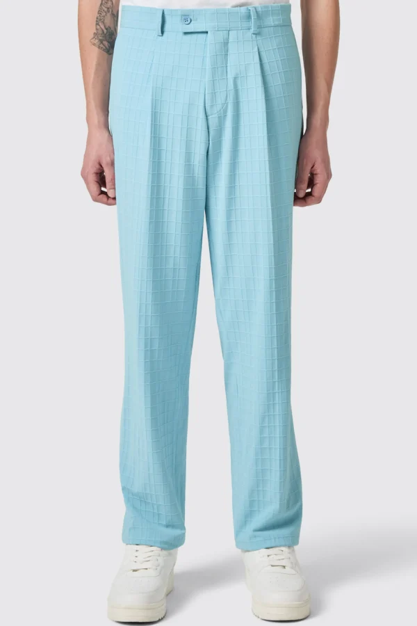 Twisted Tailor Zidan Oversized Blue Jacquard Trousers | Trousers·Casual Trousers | Unisex
